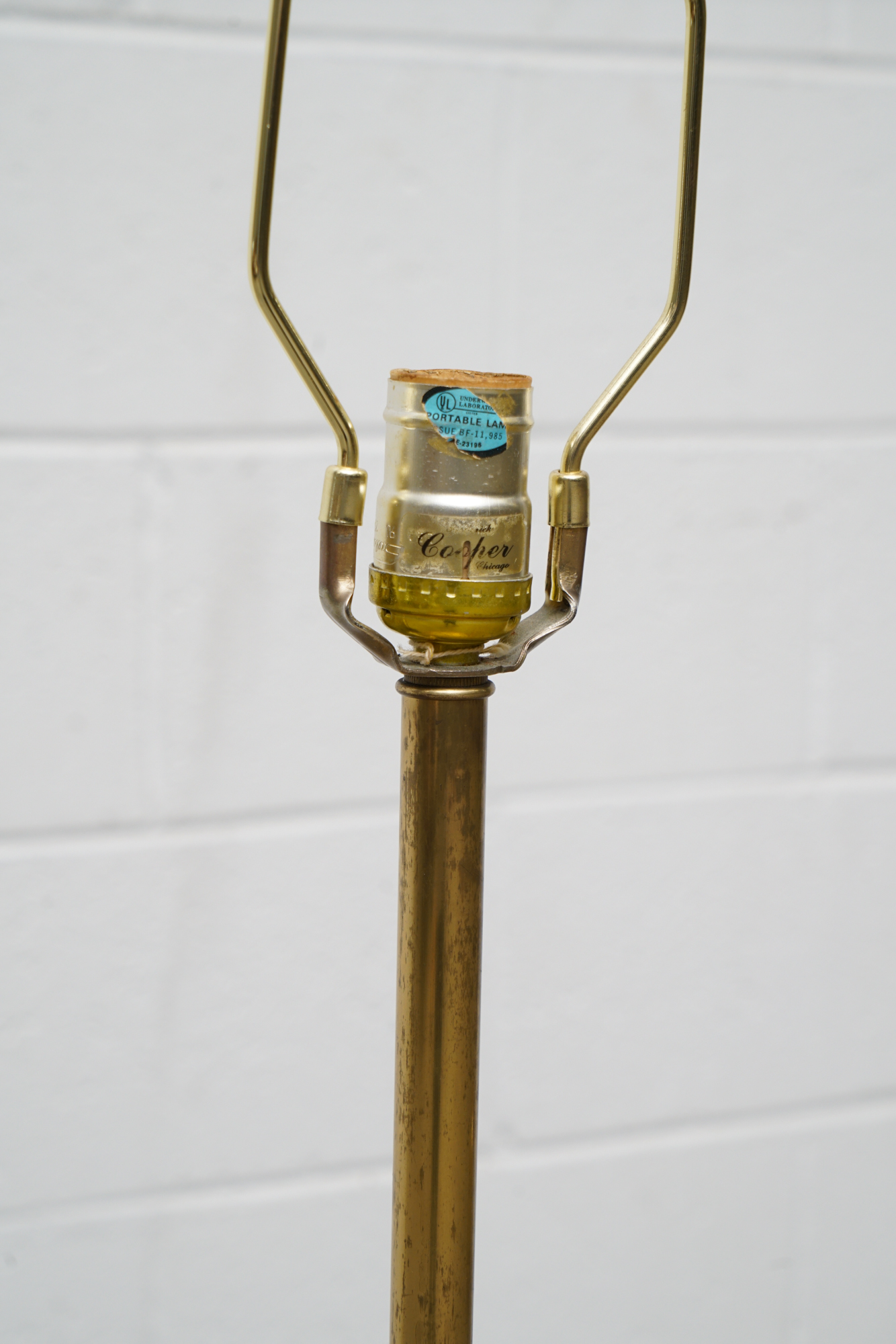 Frederick Cooper Faux Bamboo Brass Tray Side Table Floor Lamps