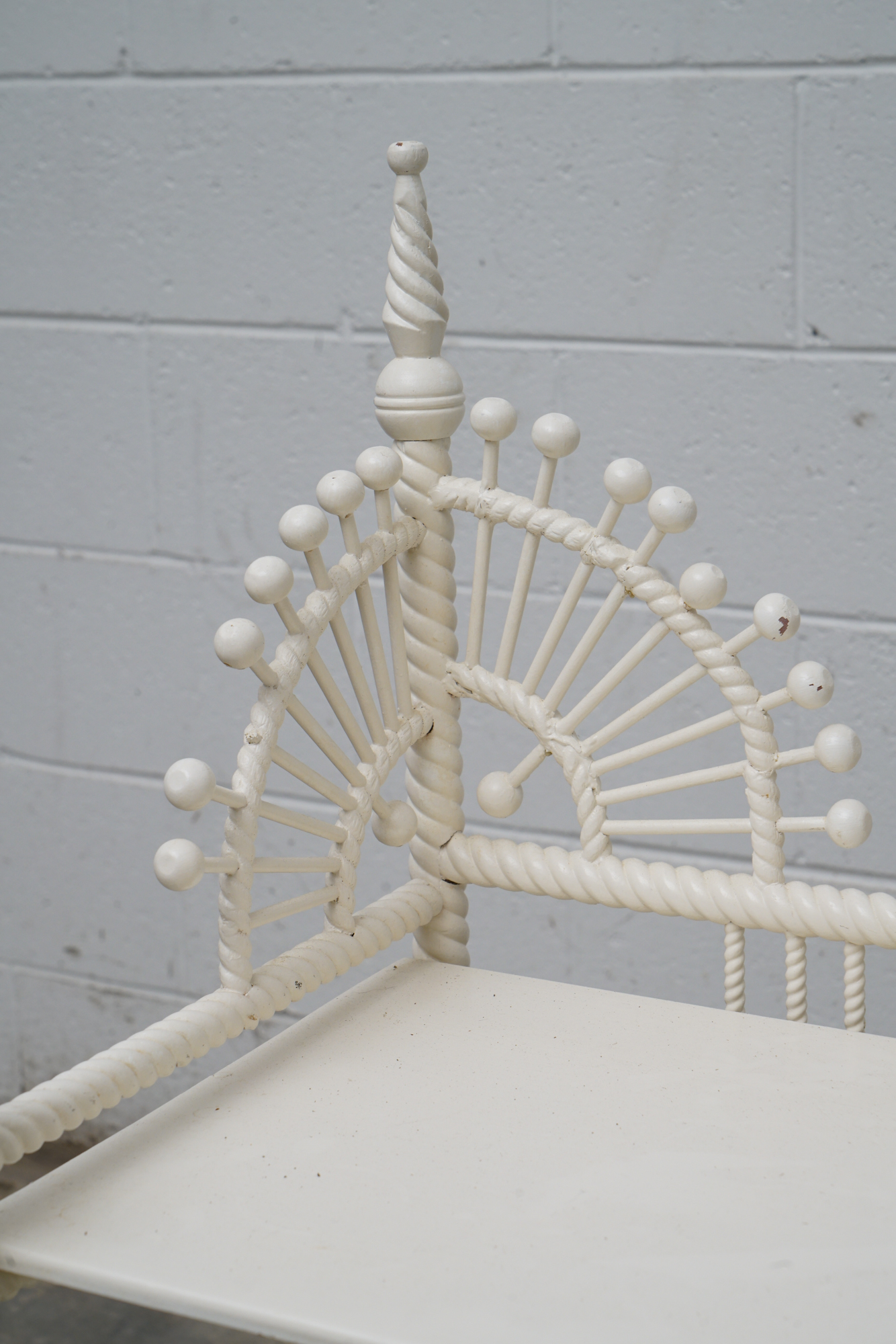 Painted Wicker Weave Étagère Bookcases, Mid 20th Century