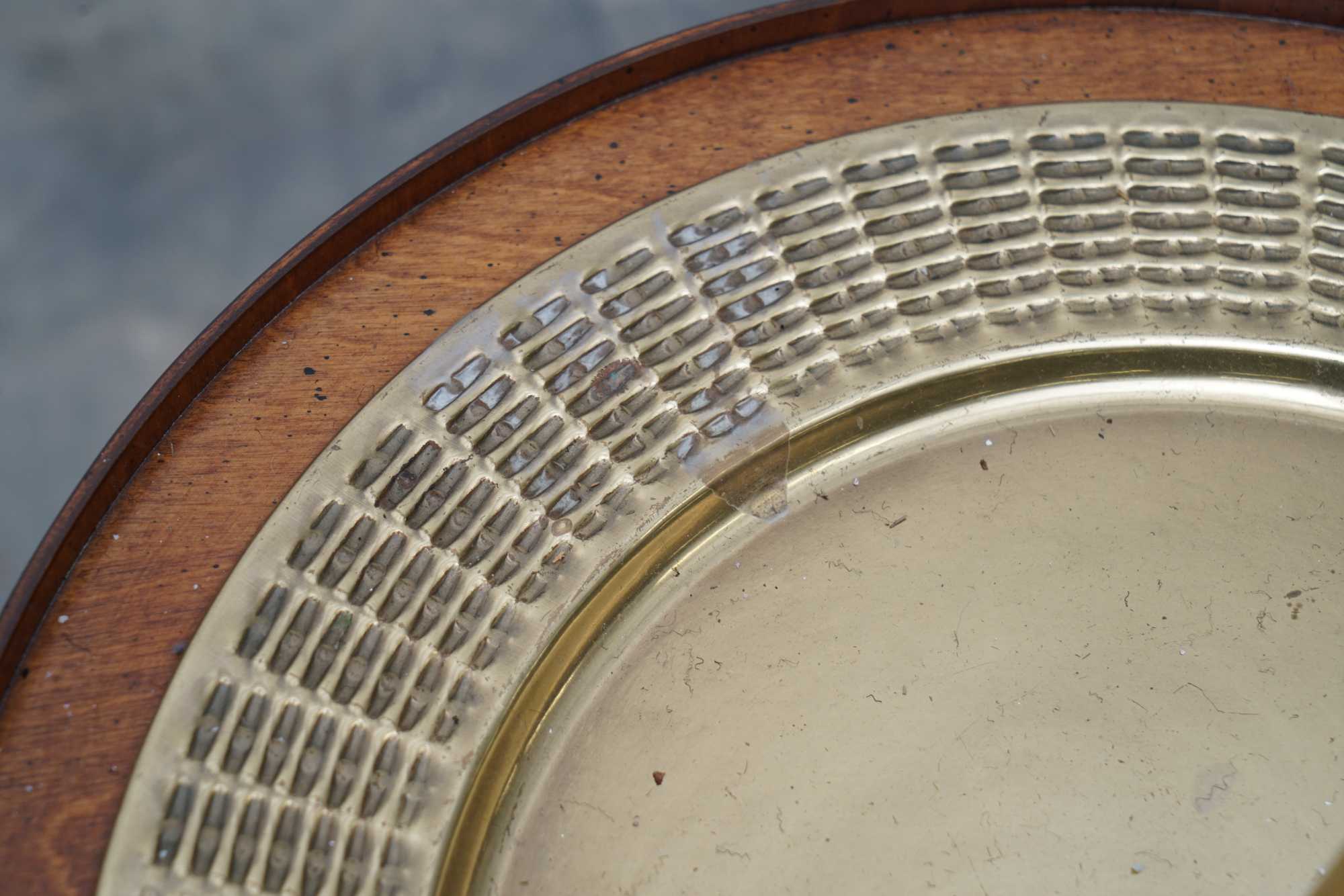 Frederick Cooper Faux Bamboo Brass Tray Side Table Floor Lamps