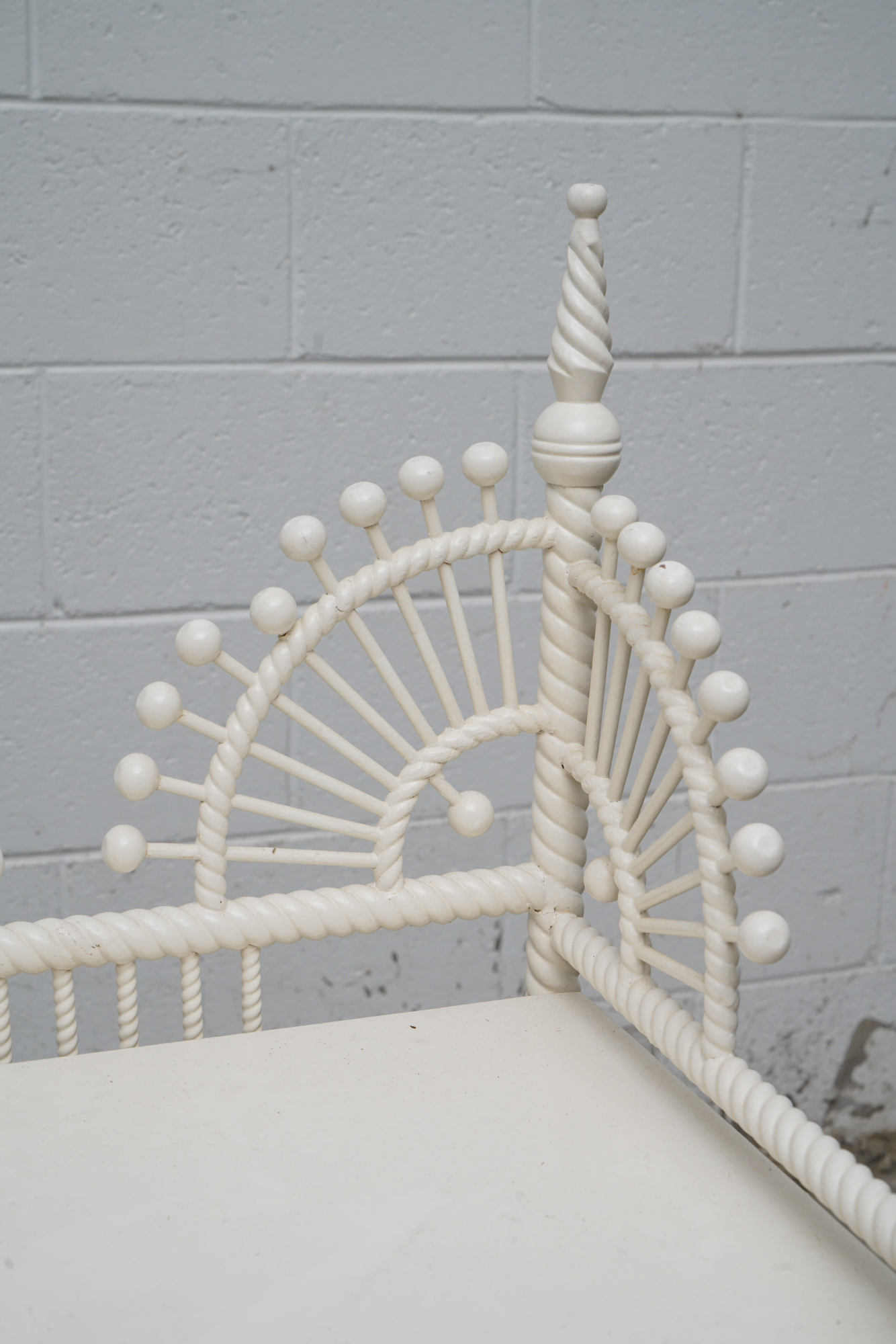 Painted Wicker Weave Étagère Bookcases, Mid 20th Century