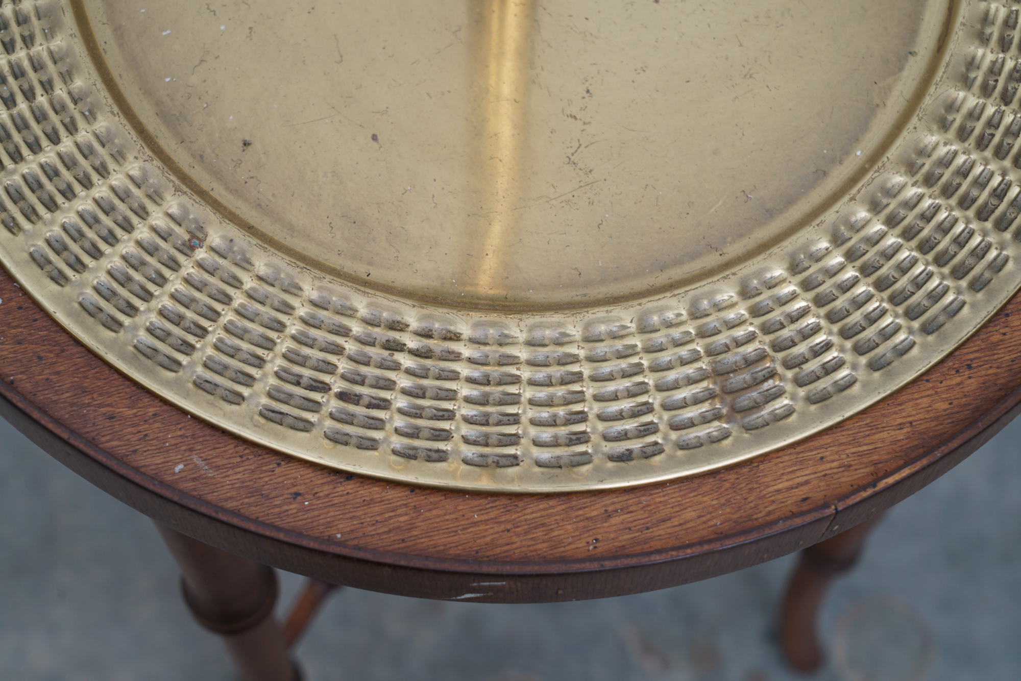 Frederick Cooper Faux Bamboo Brass Tray Side Table Floor Lamps