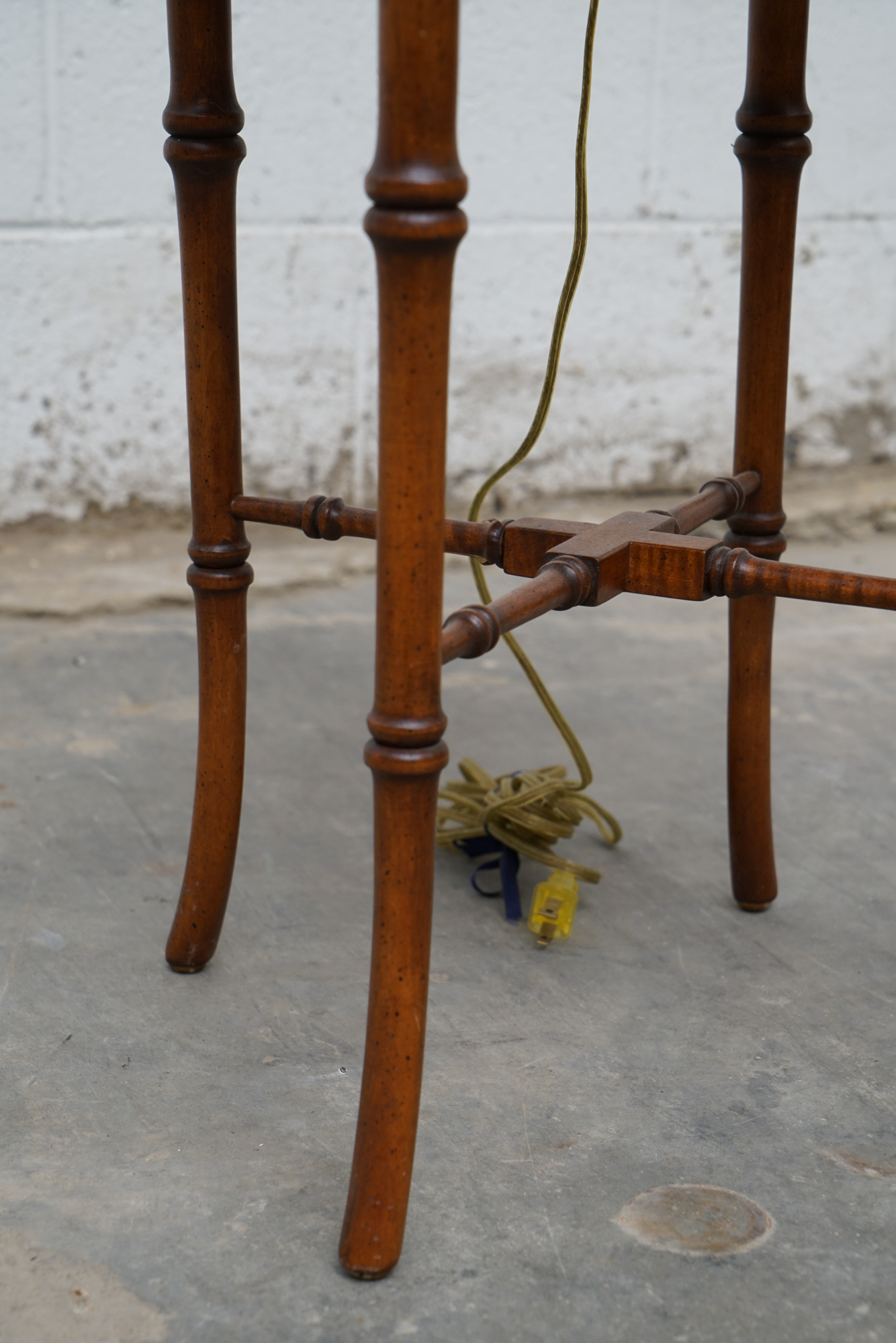 Frederick Cooper Faux Bamboo Brass Tray Side Table Floor Lamps