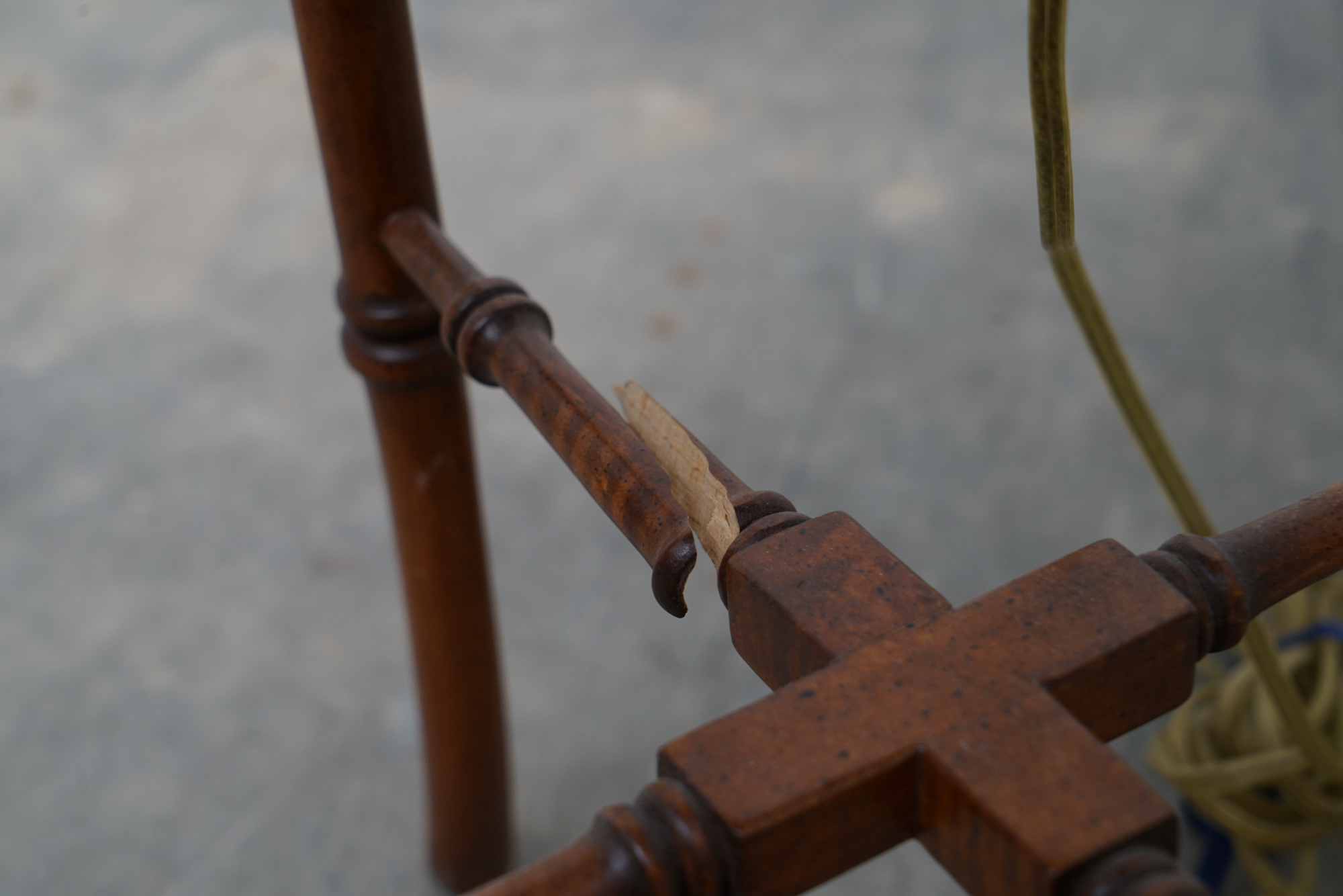 Frederick Cooper Faux Bamboo Brass Tray Side Table Floor Lamps