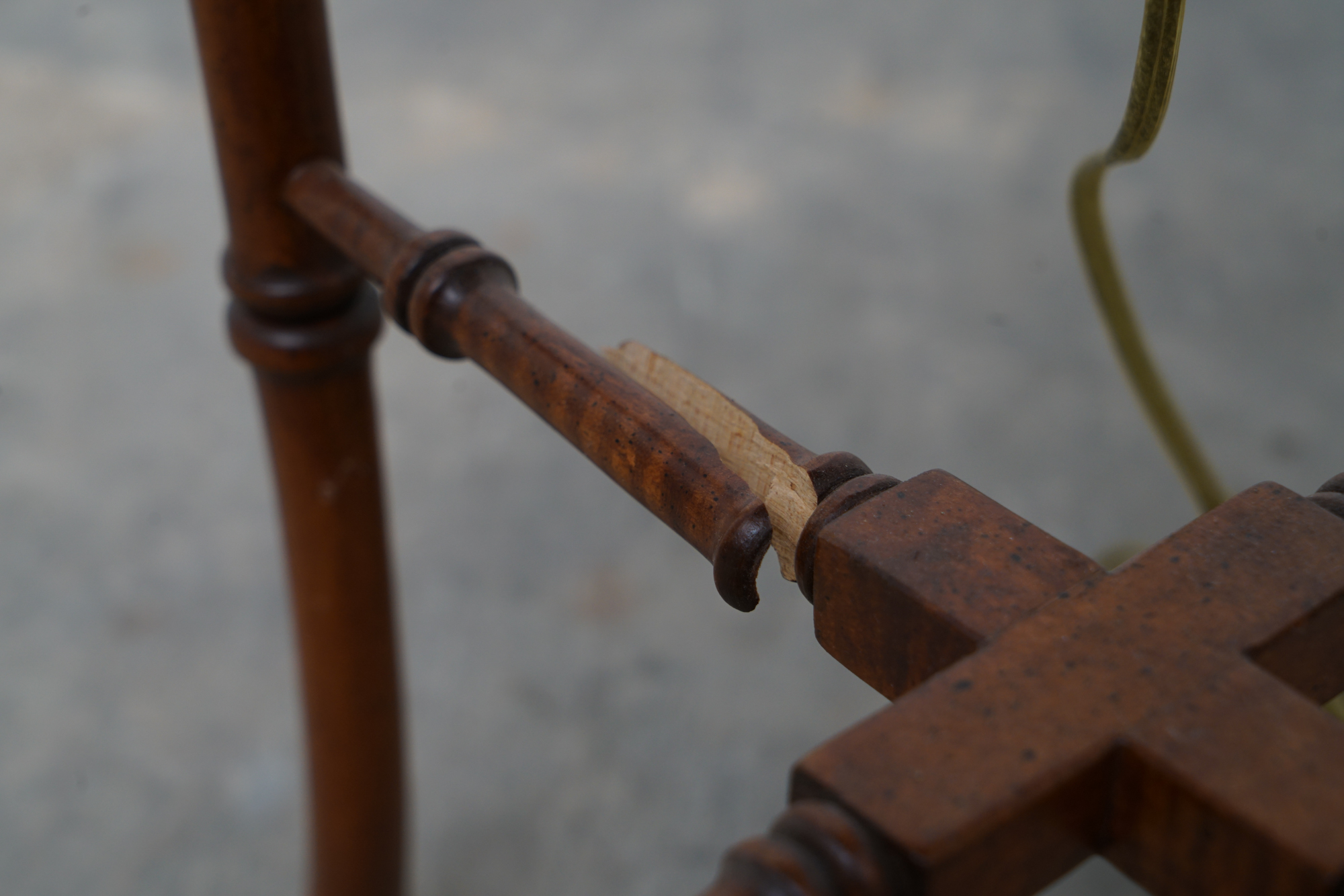 Frederick Cooper Faux Bamboo Brass Tray Side Table Floor Lamps