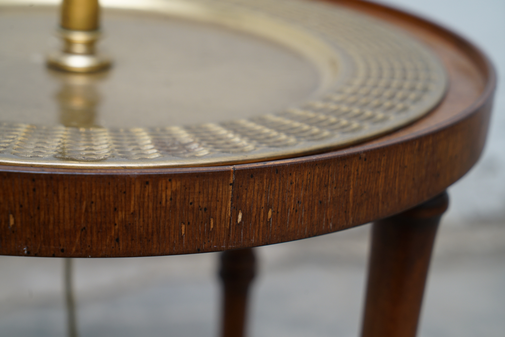 Frederick Cooper Faux Bamboo Brass Tray Side Table Floor Lamps