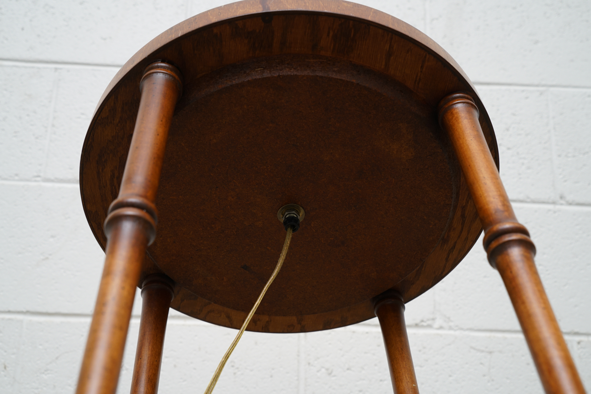 Frederick Cooper Faux Bamboo Brass Tray Side Table Floor Lamps