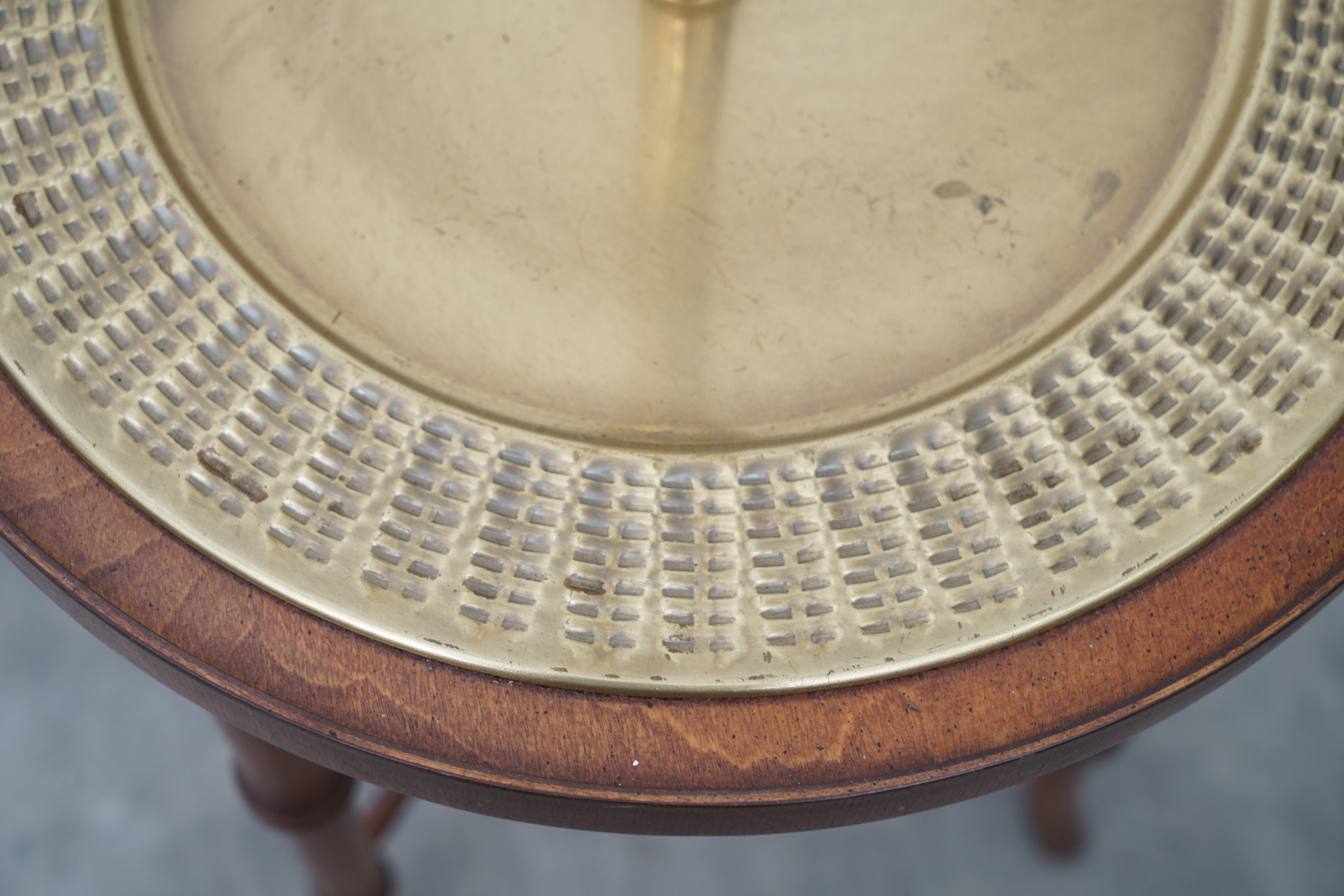 Frederick Cooper Faux Bamboo Brass Tray Side Table Floor Lamps