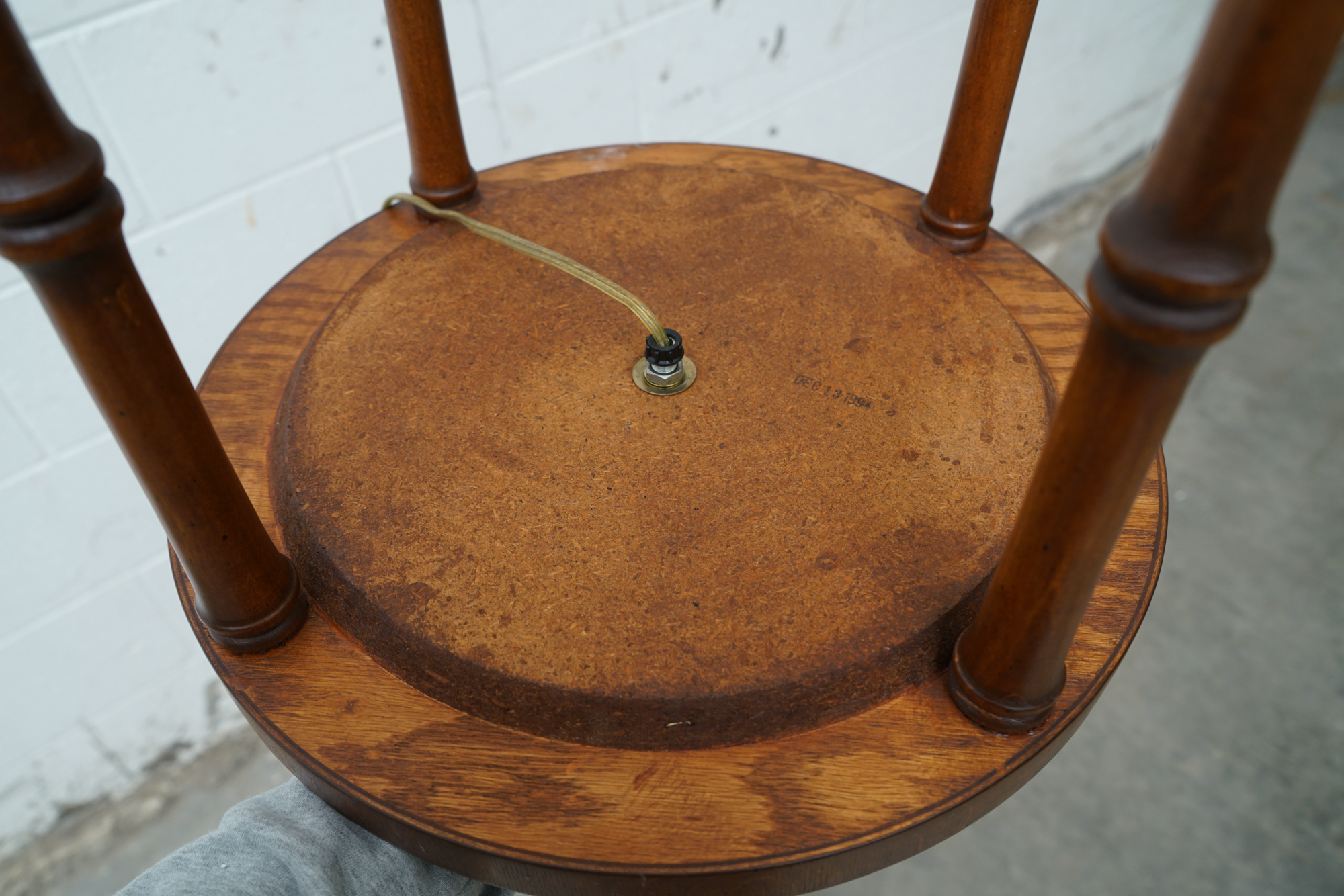 Frederick Cooper Faux Bamboo Brass Tray Side Table Floor Lamps