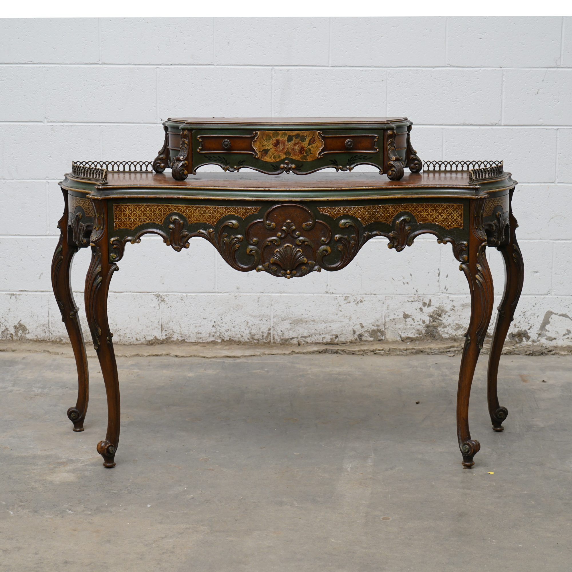Louis XV Style Painted Walnut Cartonnier, 20th Century