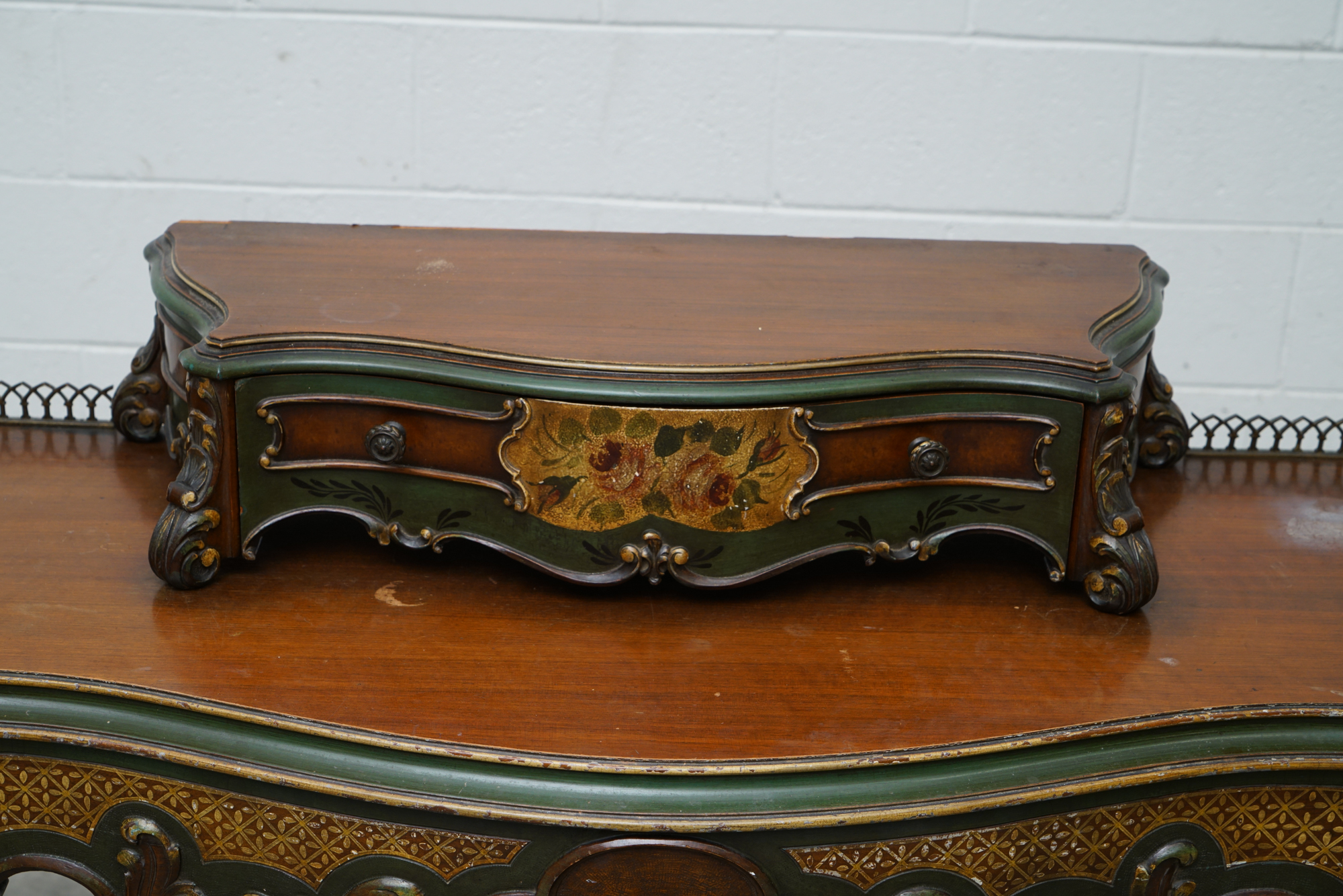 Louis XV Style Painted Walnut Cartonnier, 20th Century