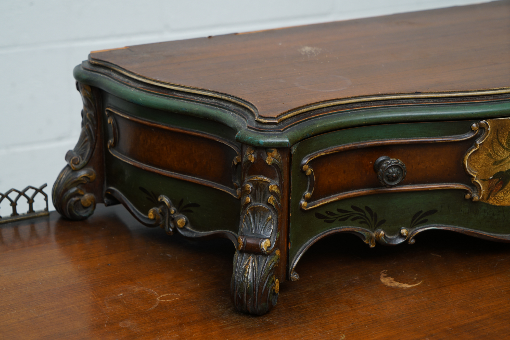 Louis XV Style Painted Walnut Cartonnier, 20th Century