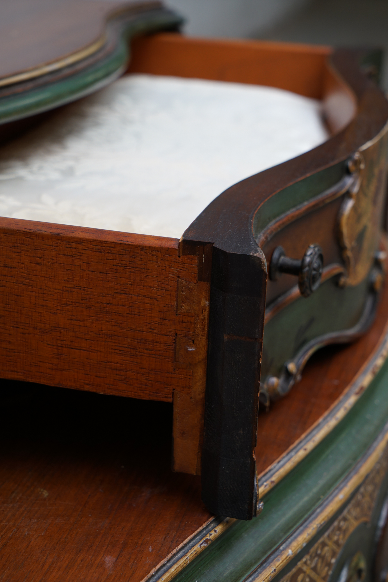 Louis XV Style Painted Walnut Cartonnier, 20th Century