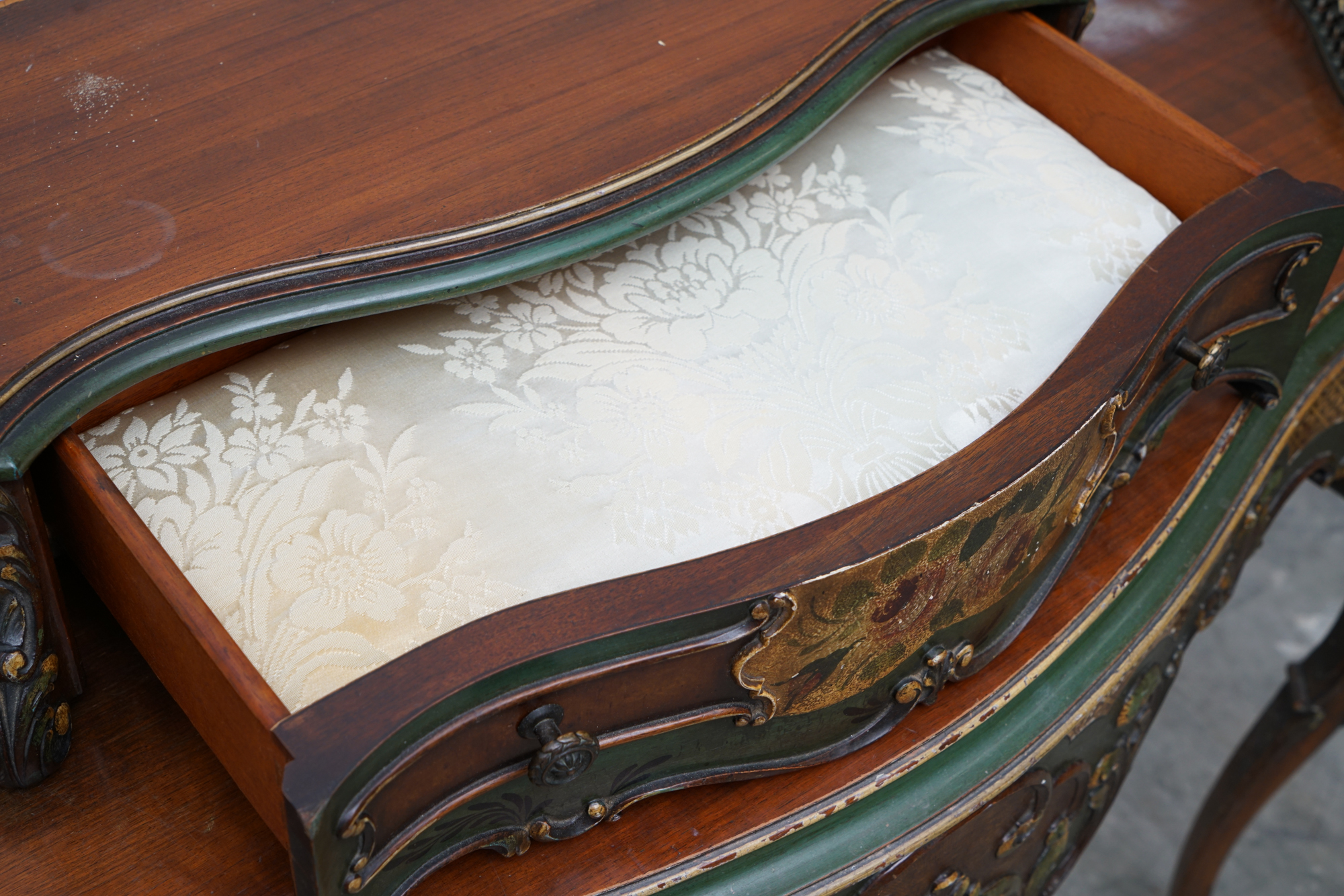 Louis XV Style Painted Walnut Cartonnier, 20th Century