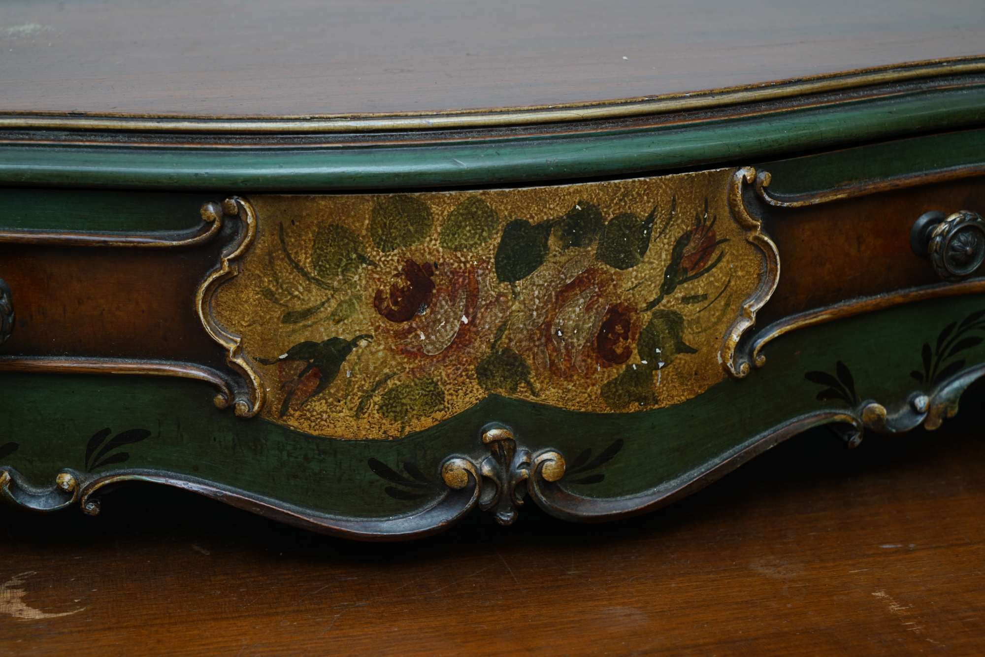 Louis XV Style Painted Walnut Cartonnier, 20th Century