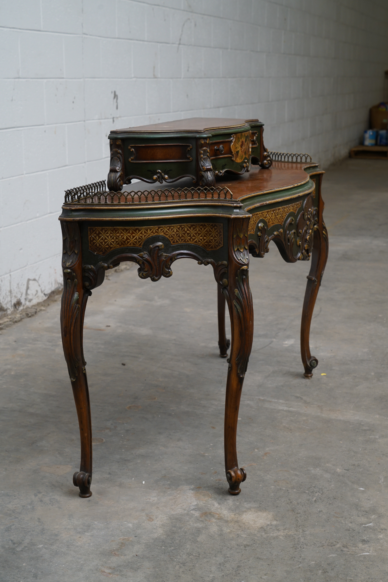 Louis XV Style Painted Walnut Cartonnier, 20th Century