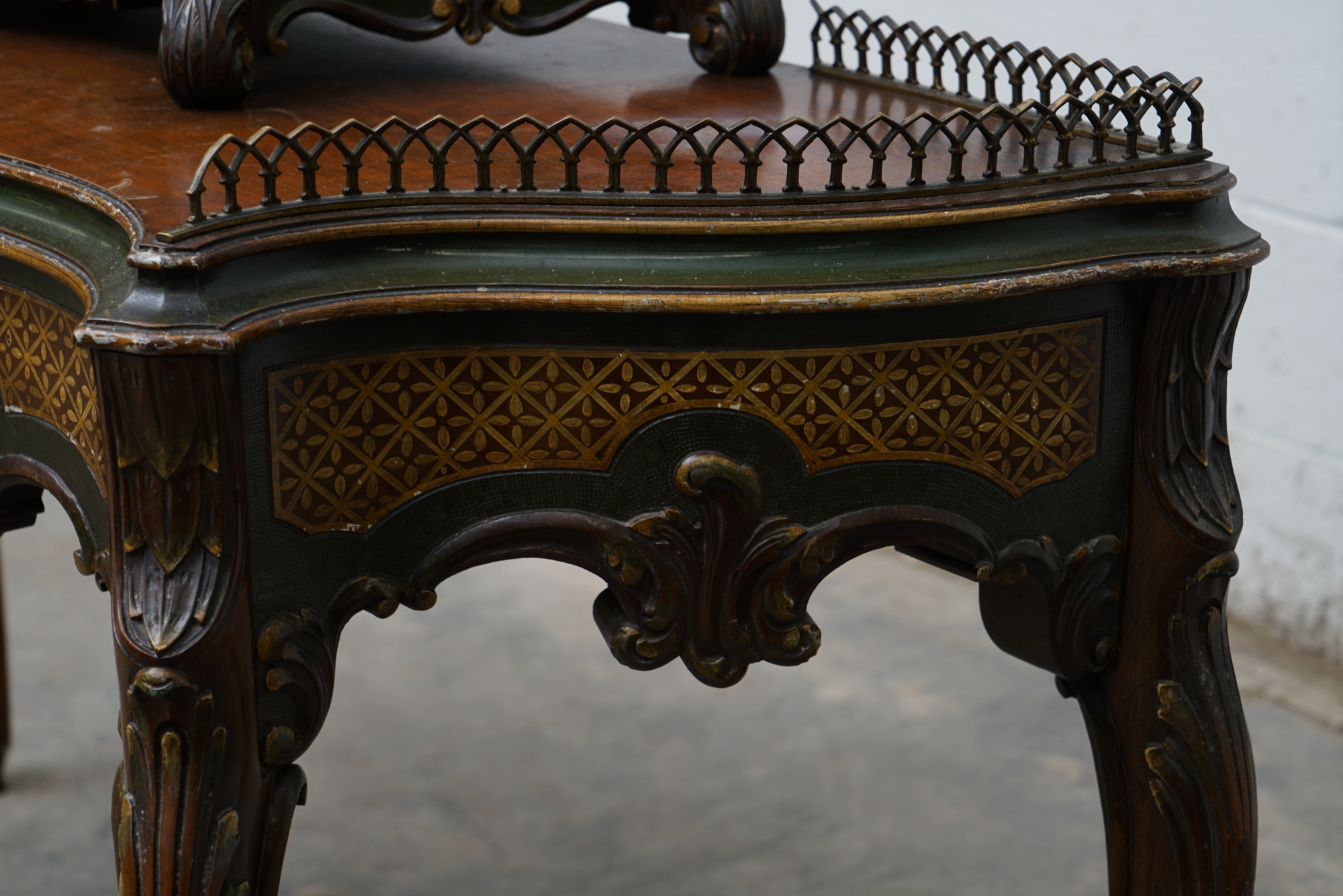 Louis XV Style Painted Walnut Cartonnier, 20th Century