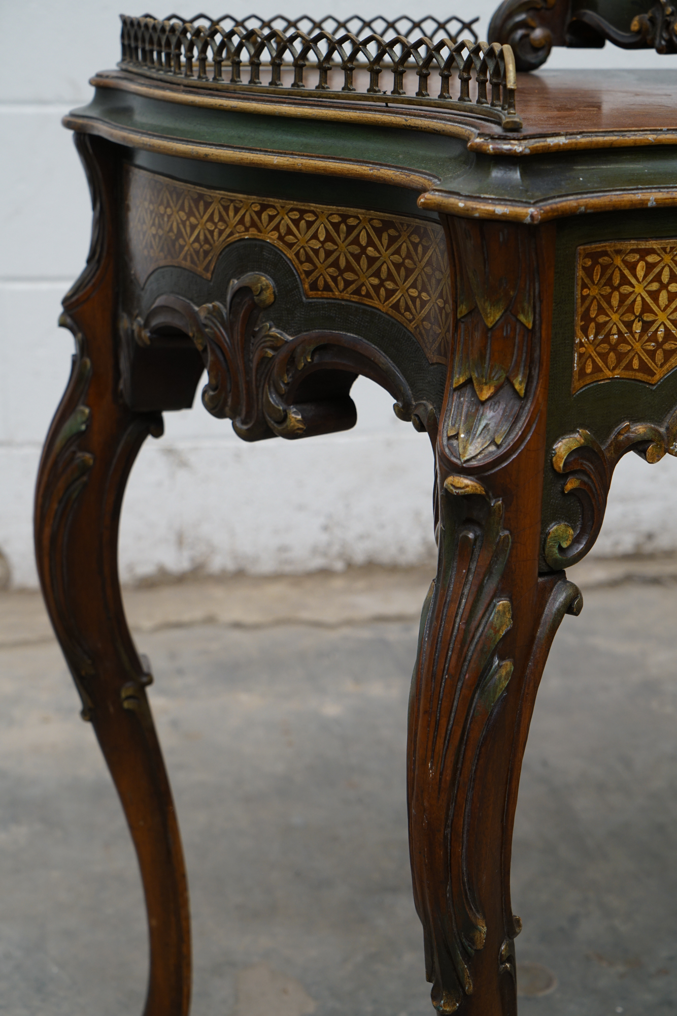 Louis XV Style Painted Walnut Cartonnier, 20th Century