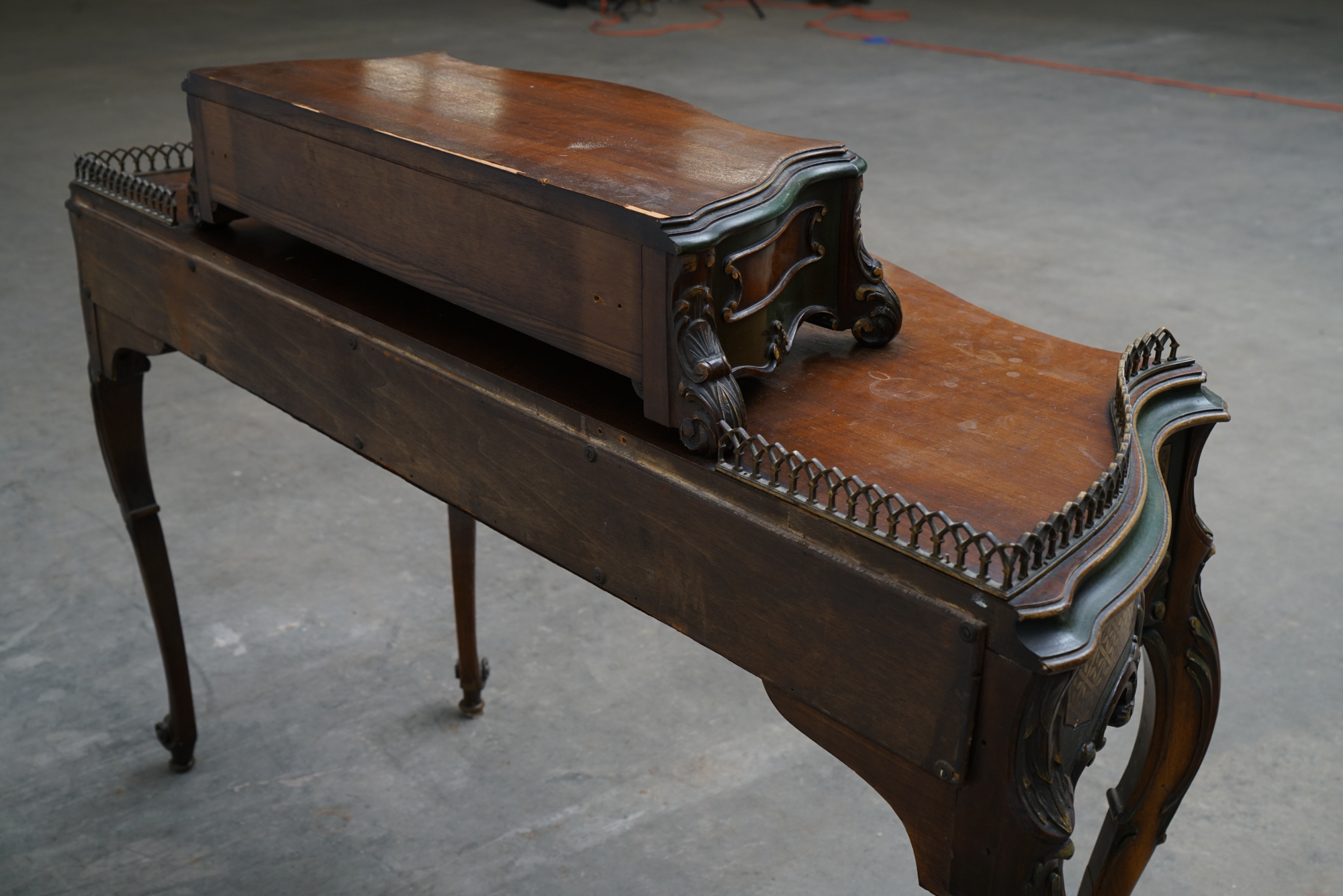 Louis XV Style Painted Walnut Cartonnier, 20th Century