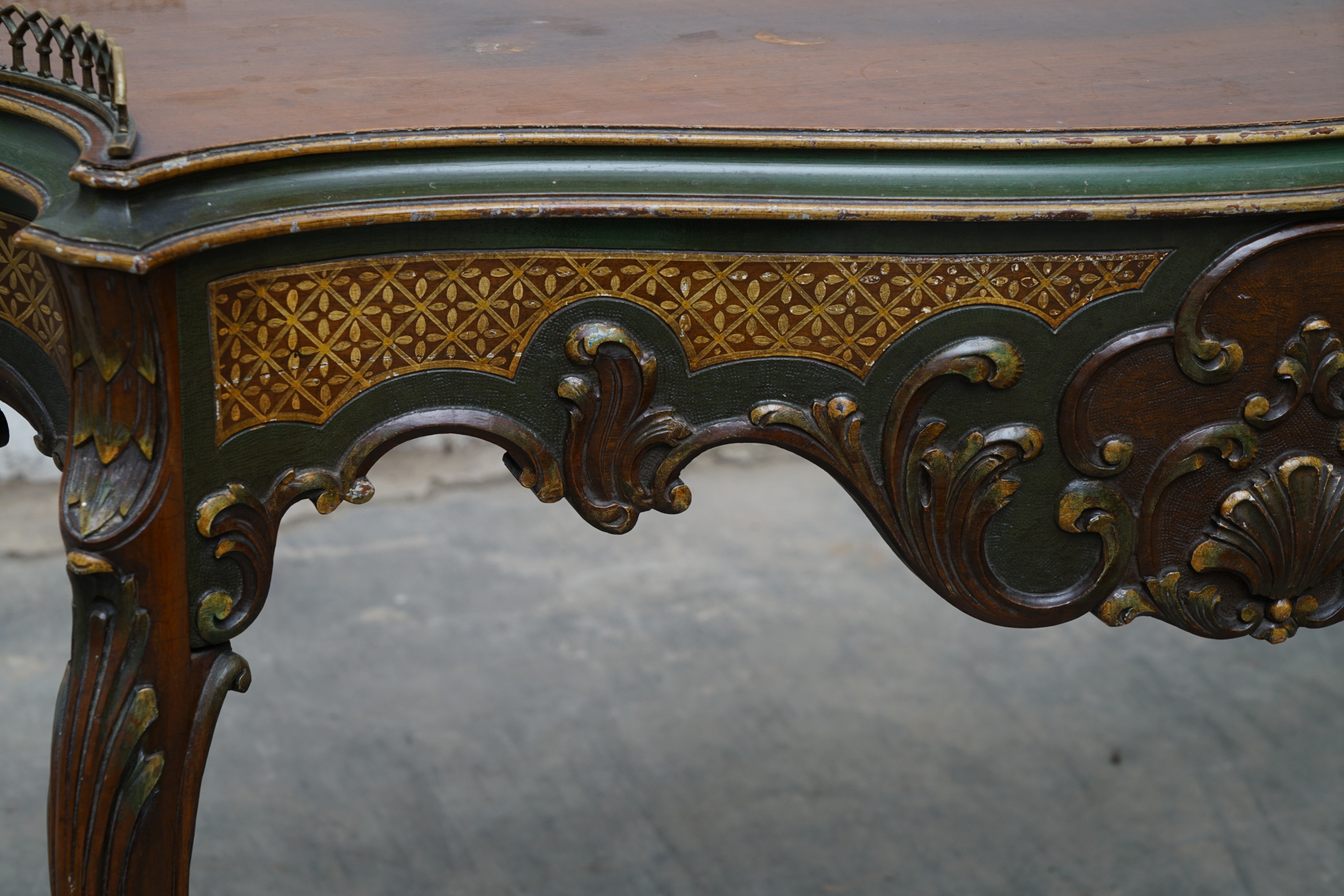 Louis XV Style Painted Walnut Cartonnier, 20th Century