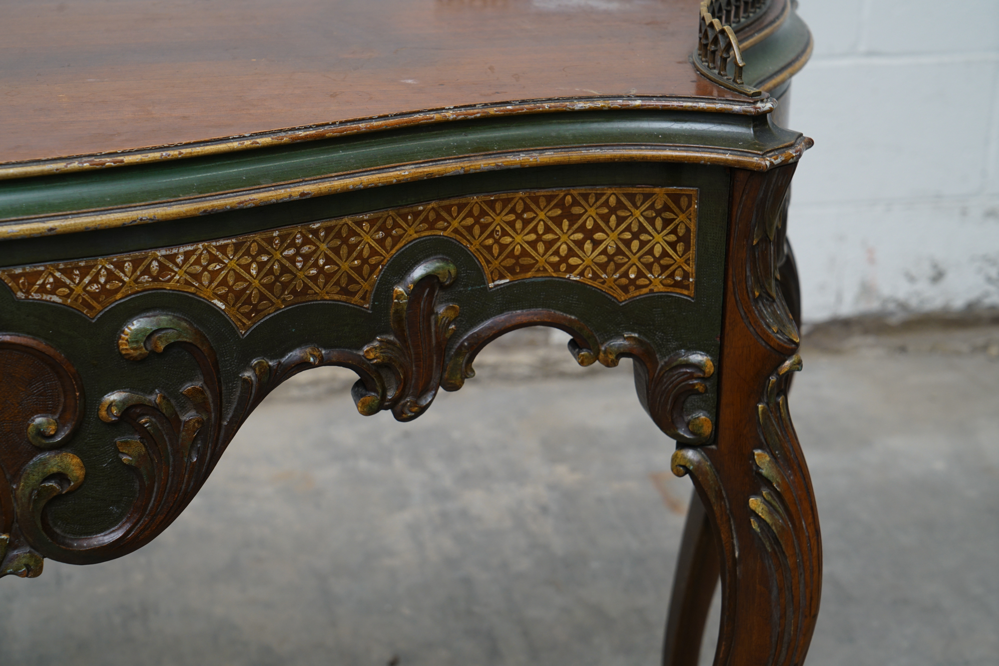 Louis XV Style Painted Walnut Cartonnier, 20th Century