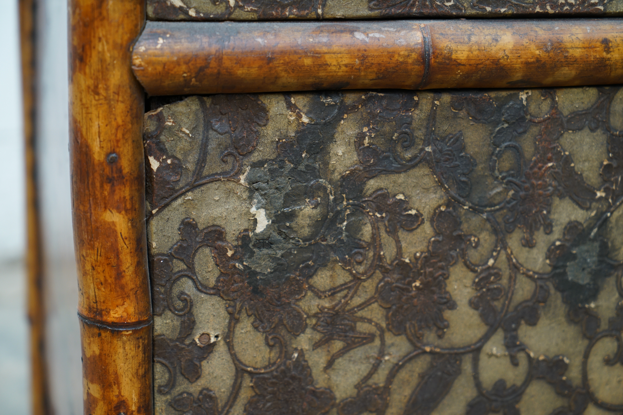 Asian Inspired Painted Wood Student Desk and Side Table, 20th Century