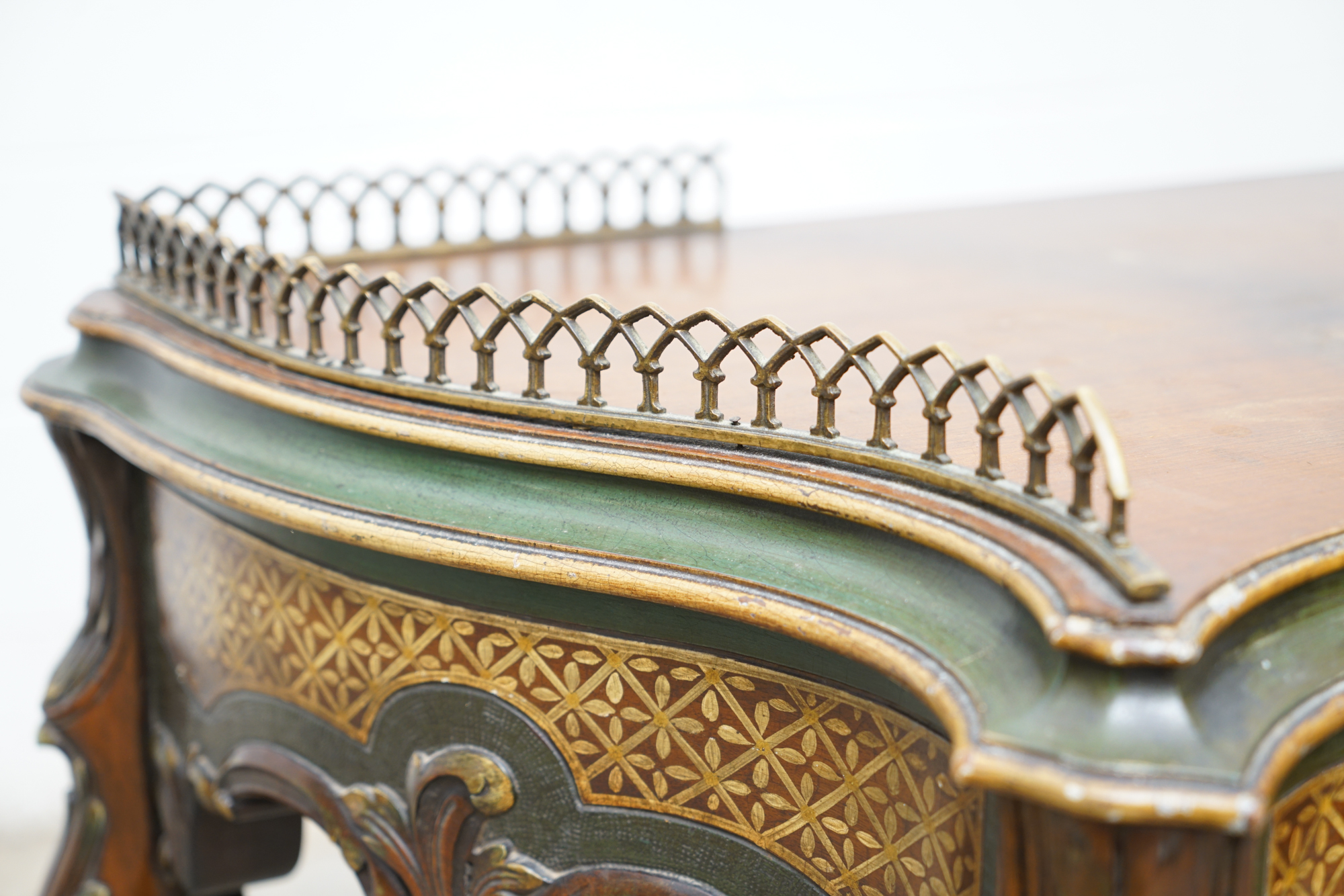 Louis XV Style Painted Walnut Cartonnier, 20th Century