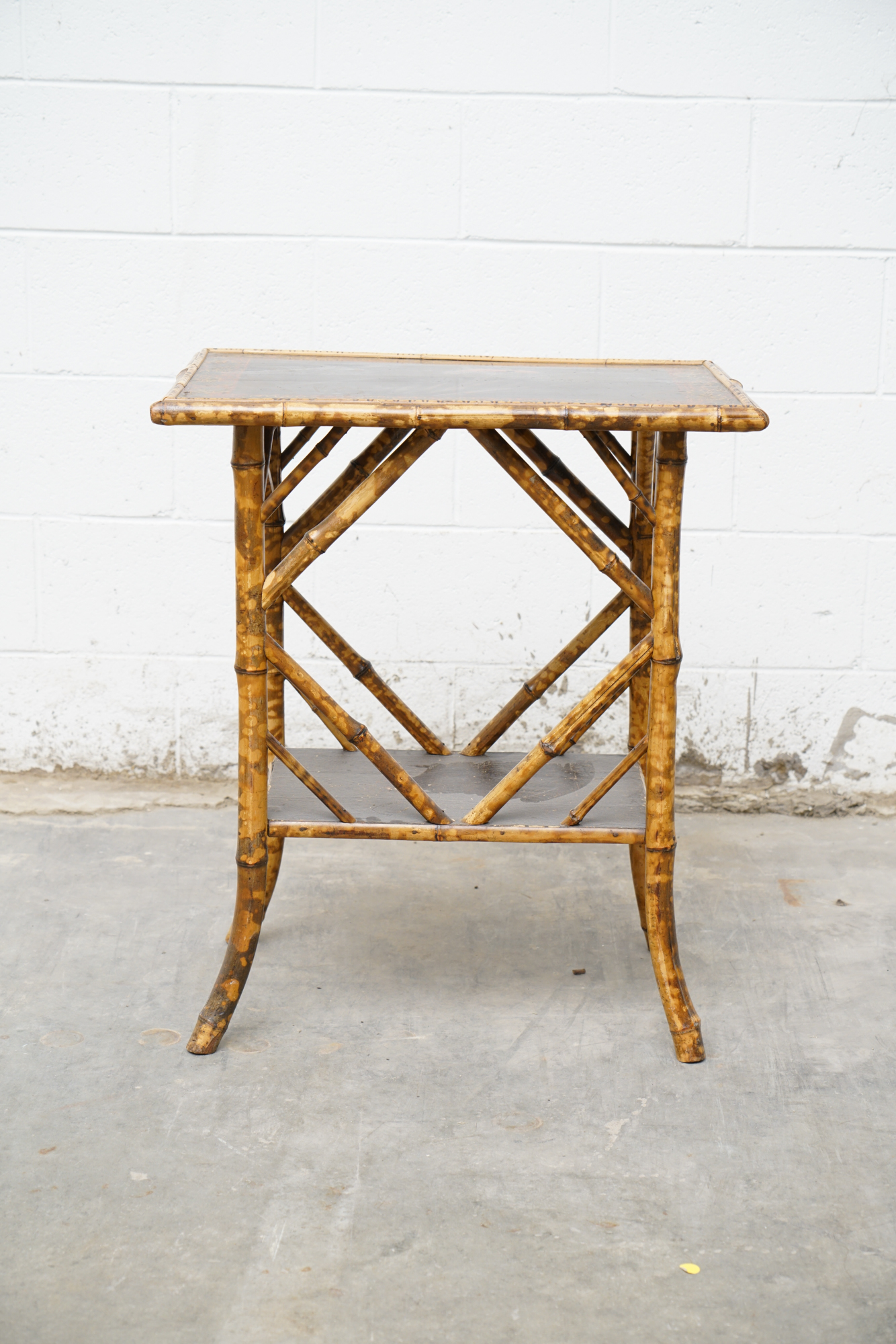 Asian Inspired Painted Wood Student Desk and Side Table, 20th Century