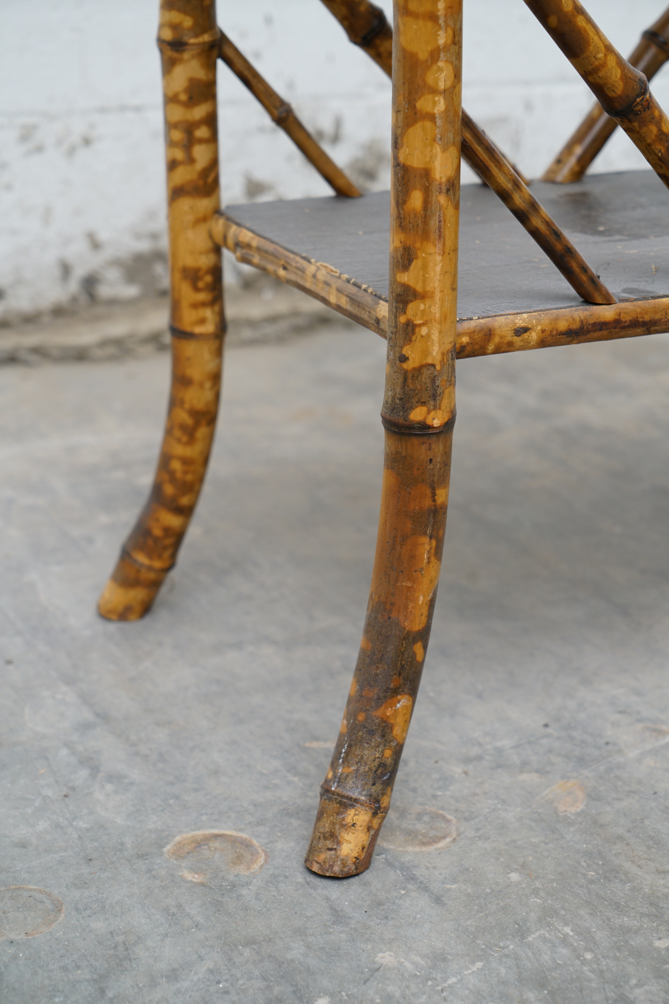 Asian Inspired Painted Wood Student Desk and Side Table, 20th Century
