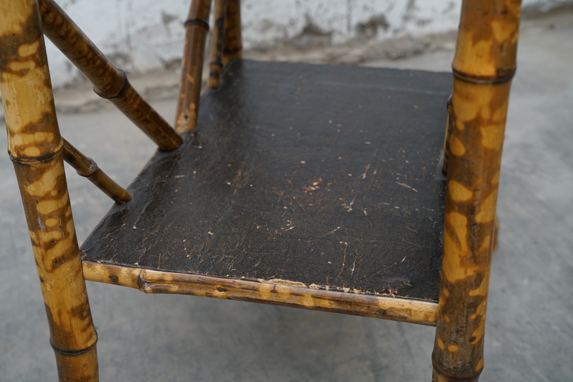 Asian Inspired Painted Wood Student Desk and Side Table, 20th Century