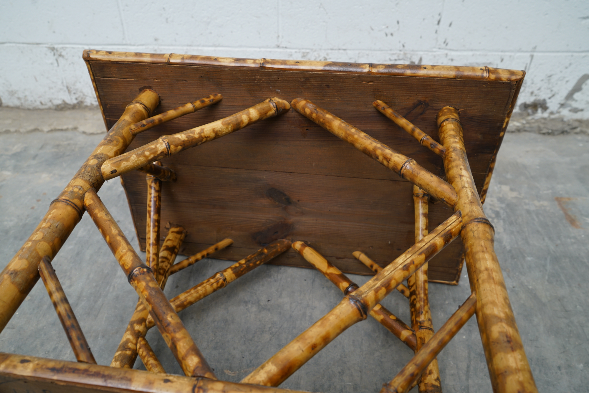 Asian Inspired Painted Wood Student Desk and Side Table, 20th Century