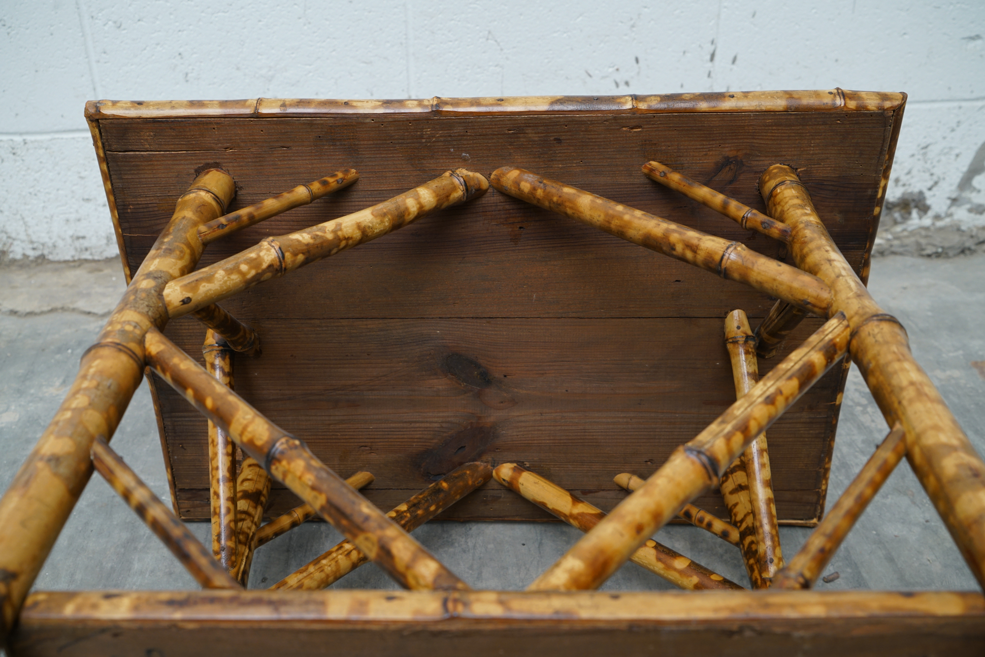 Asian Inspired Painted Wood Student Desk and Side Table, 20th Century