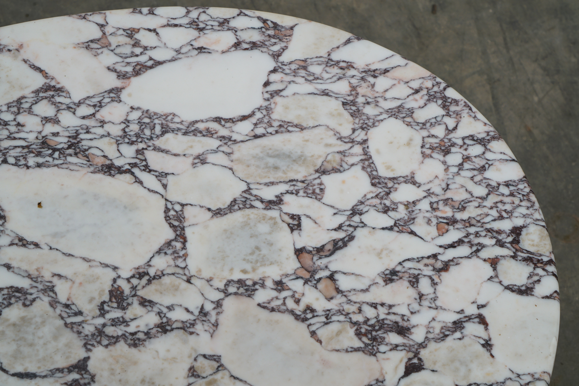 Art Deco Style Painted-Calamander & White Marble Coffee Table by Wolverine Mfg.