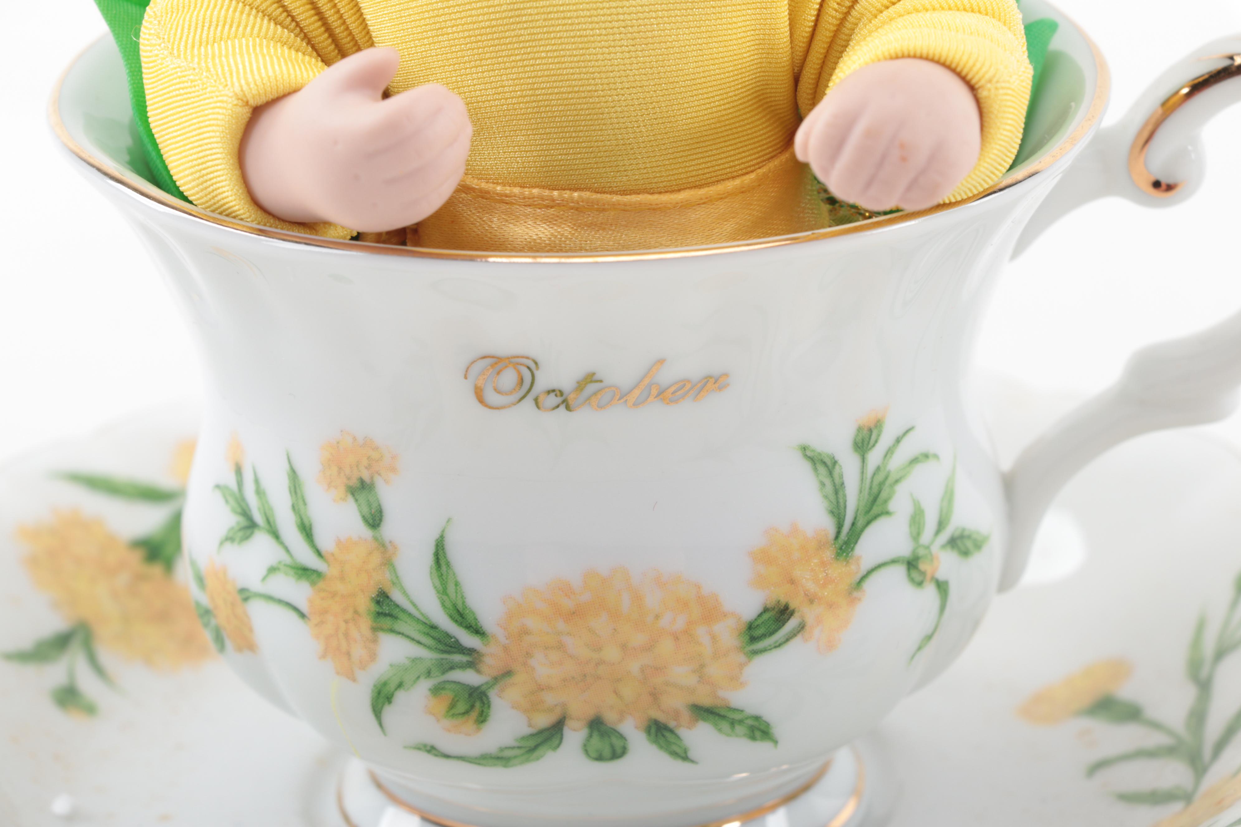 Ashton-Drake Galleries "Flower Babies of the Month" Porcelain Dolls, 1990s