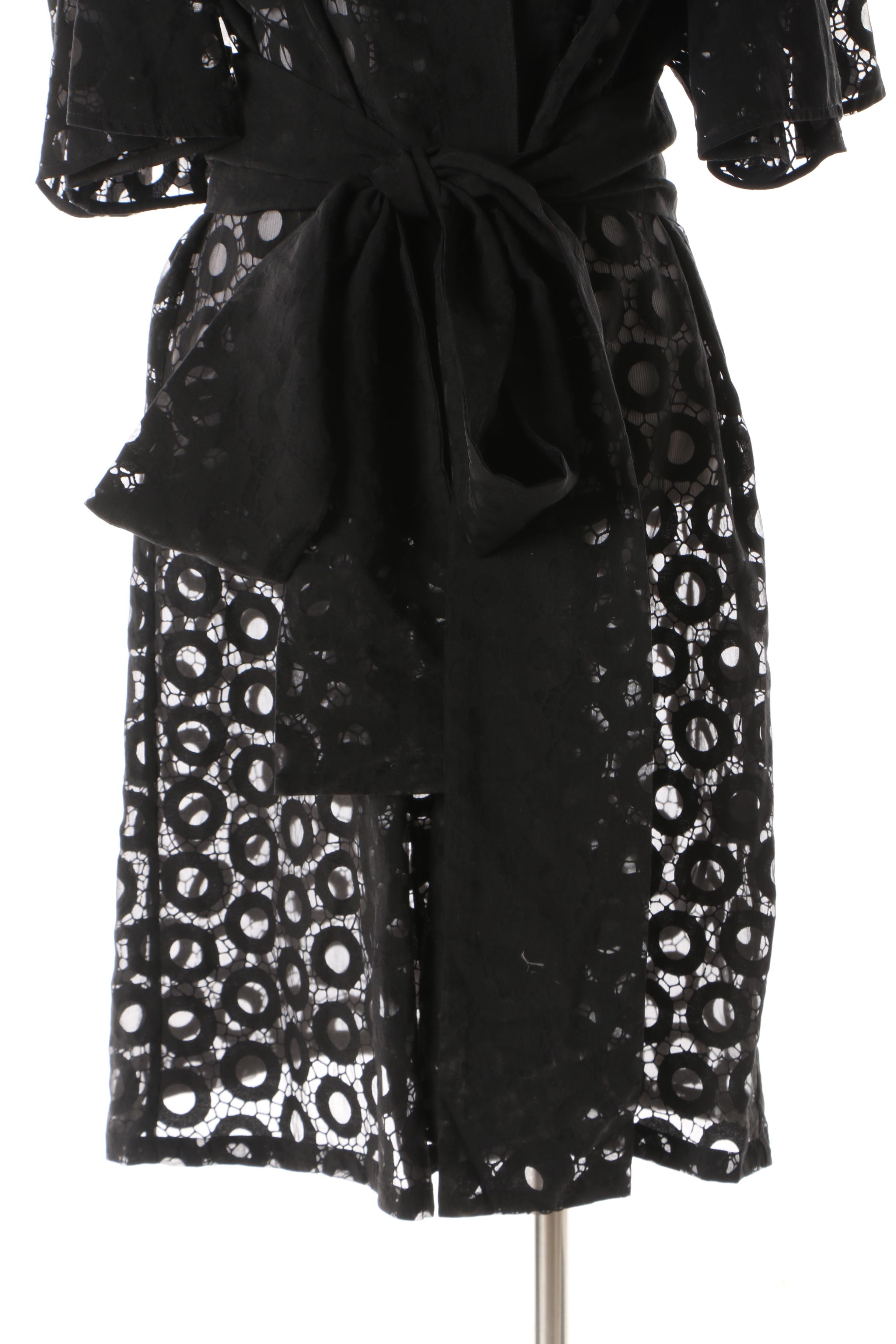 Anne Fontaine Copal Black Geometric Cold-Shoulder Jacket