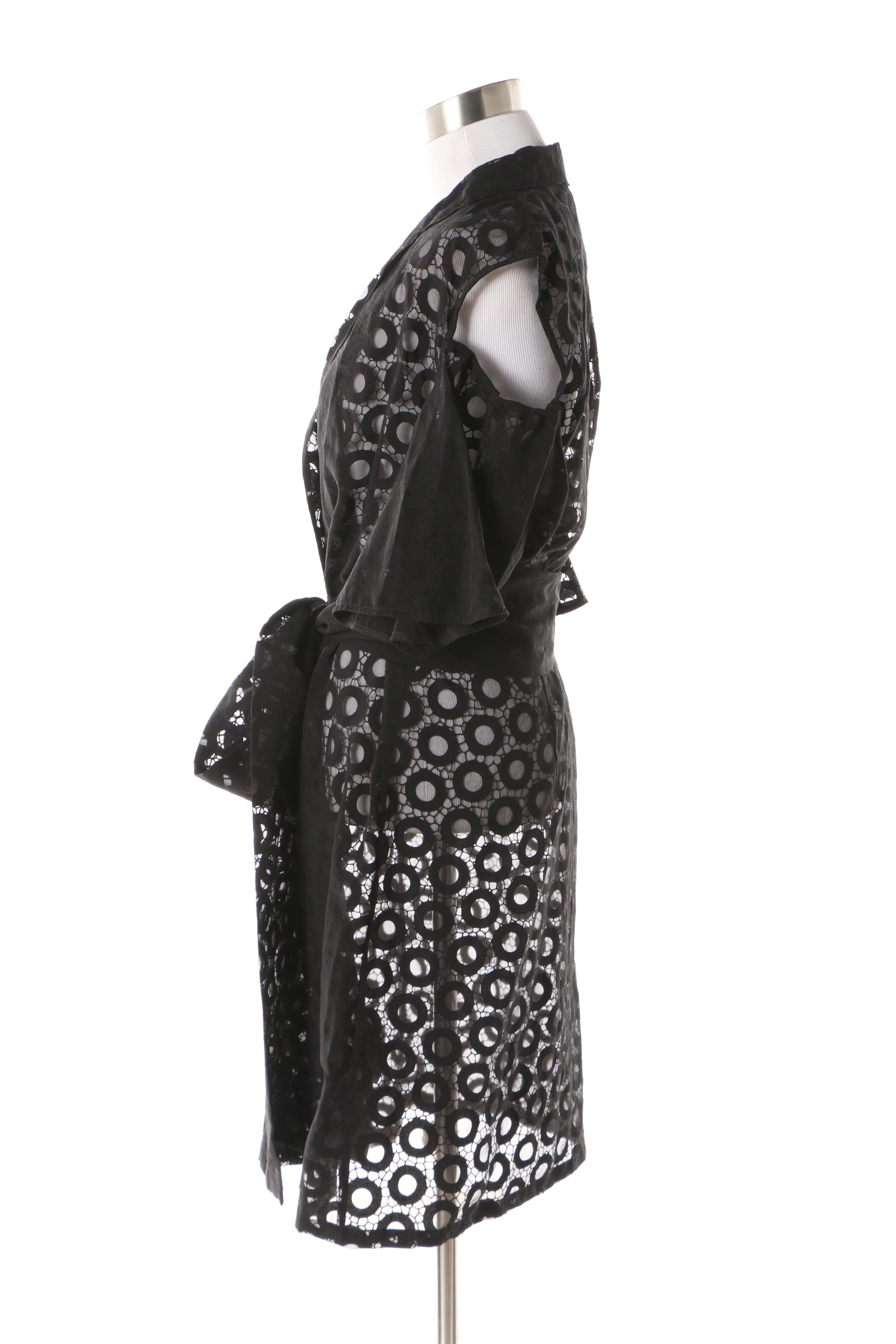 Anne Fontaine Copal Black Geometric Cold-Shoulder Jacket