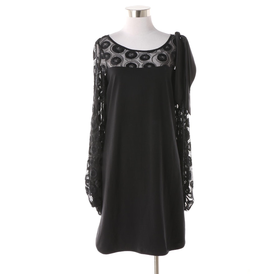 2012 Anne Fontaine Cadeline Black Illusion Yoke Tunic Dress