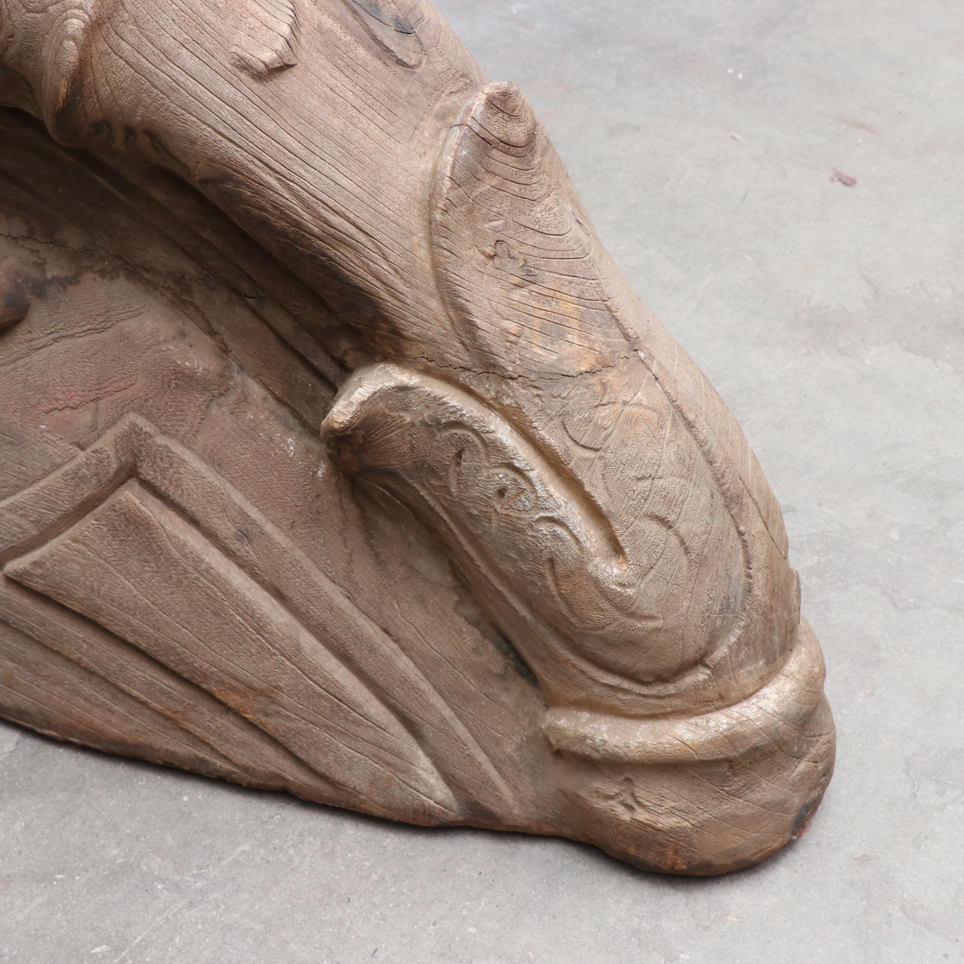 Carved Wooden Ship's Figurehead