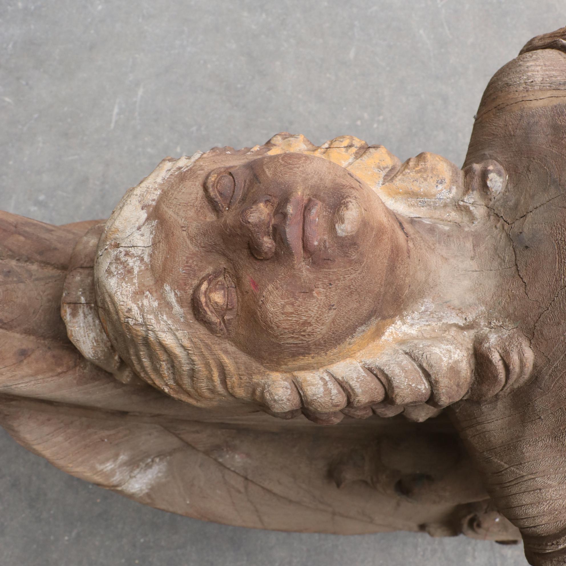 Carved Wooden Ship's Figurehead