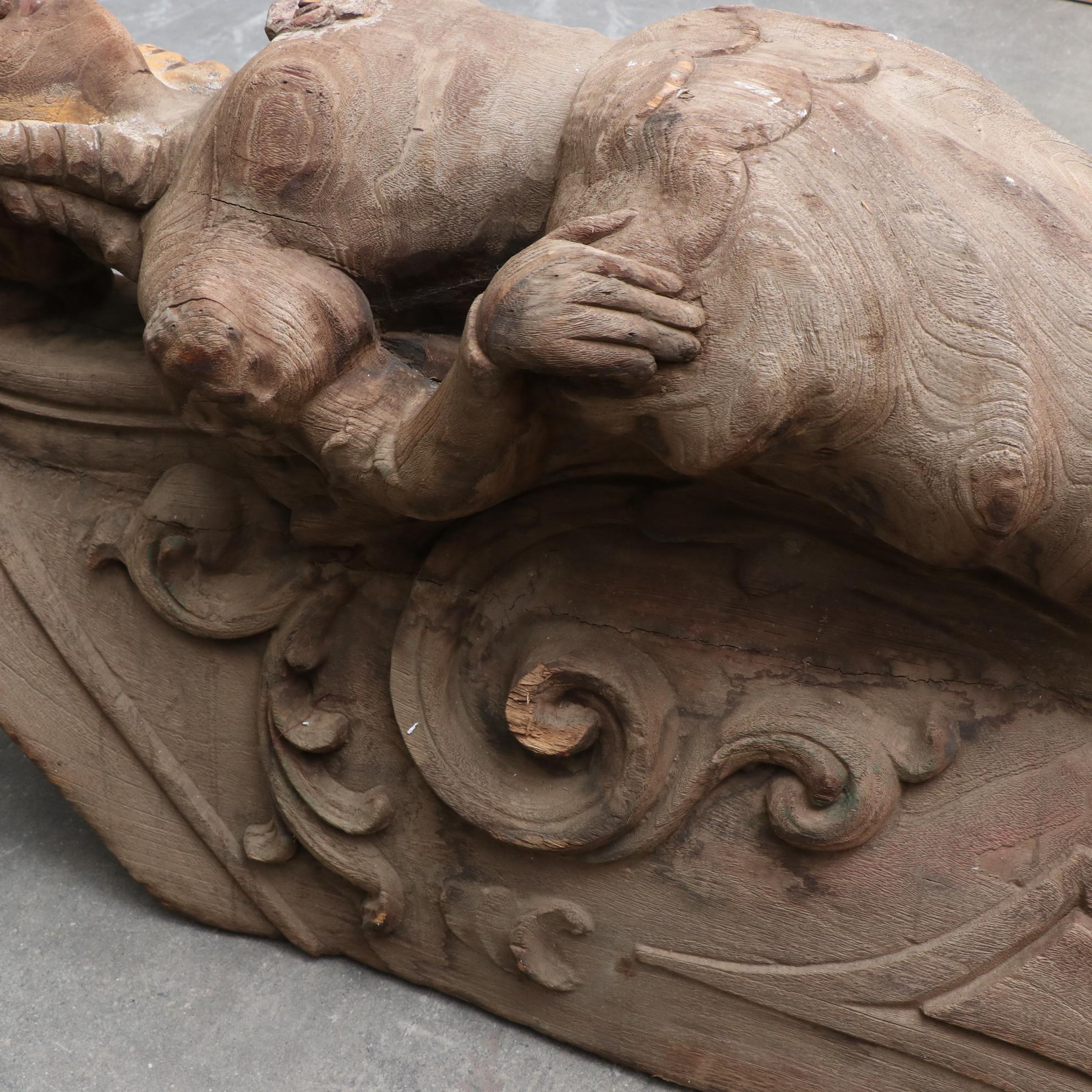 Carved Wooden Ship's Figurehead