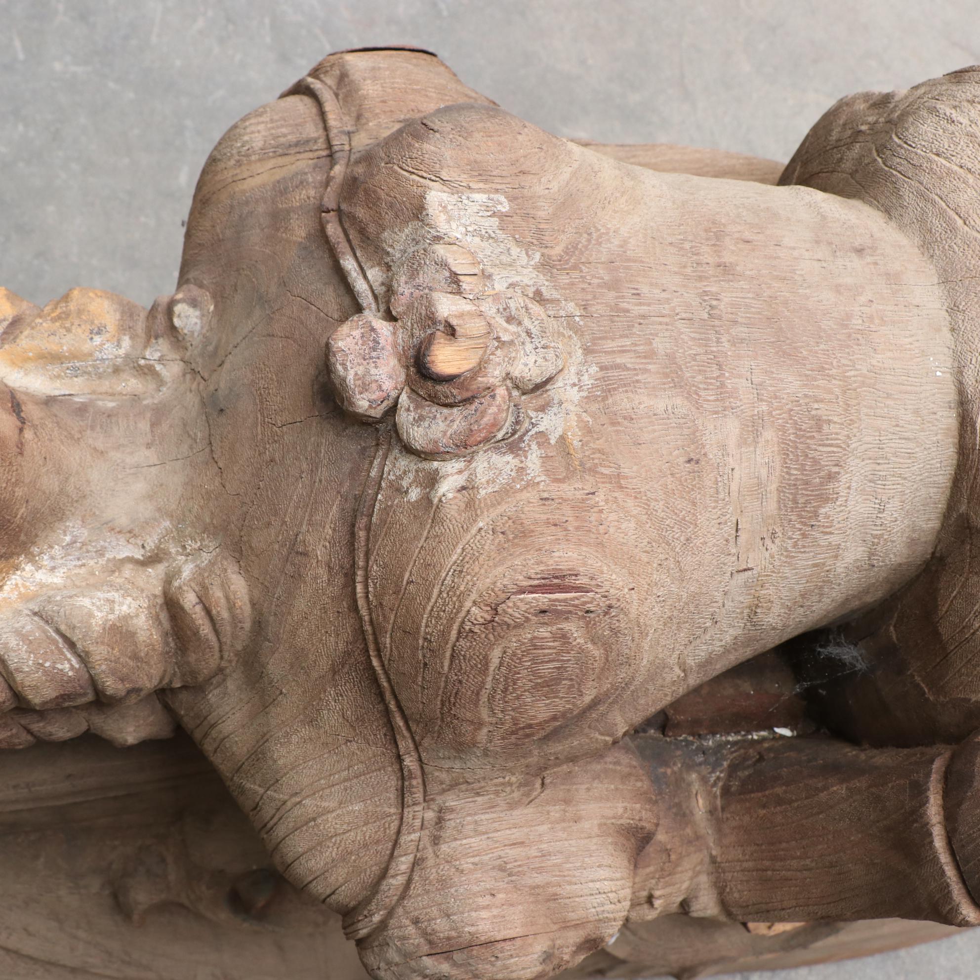 Carved Wooden Ship's Figurehead