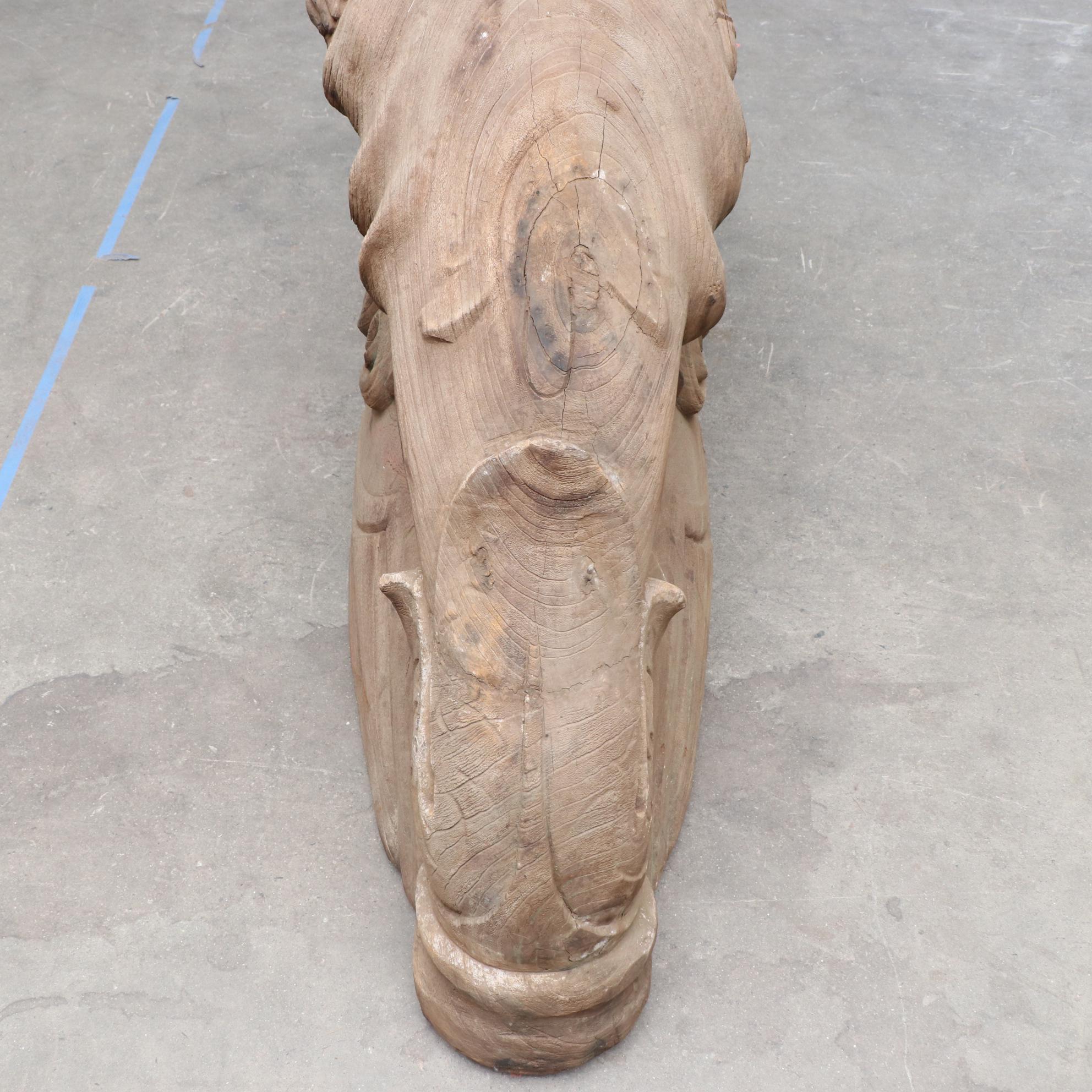 Carved Wooden Ship's Figurehead