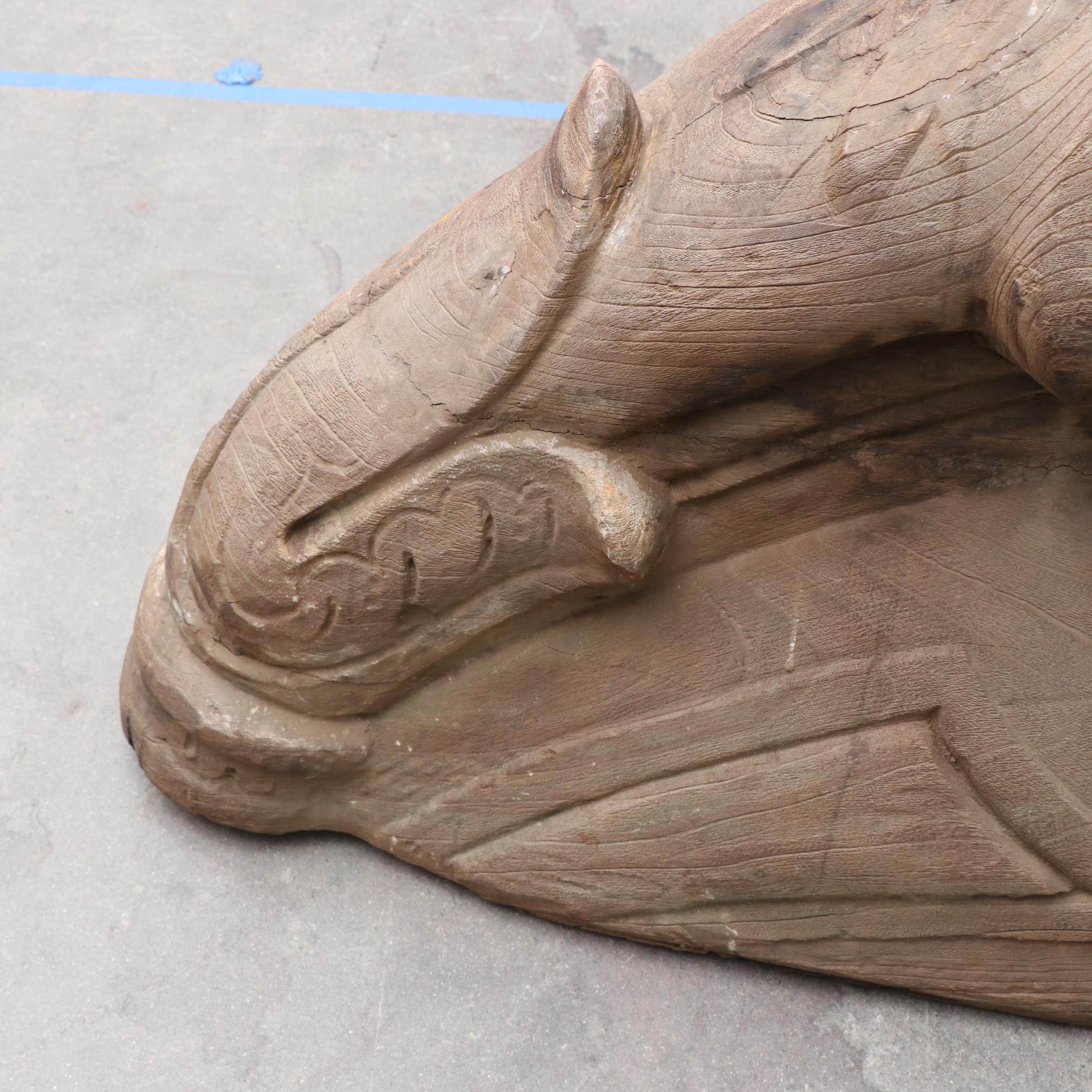 Carved Wooden Ship's Figurehead