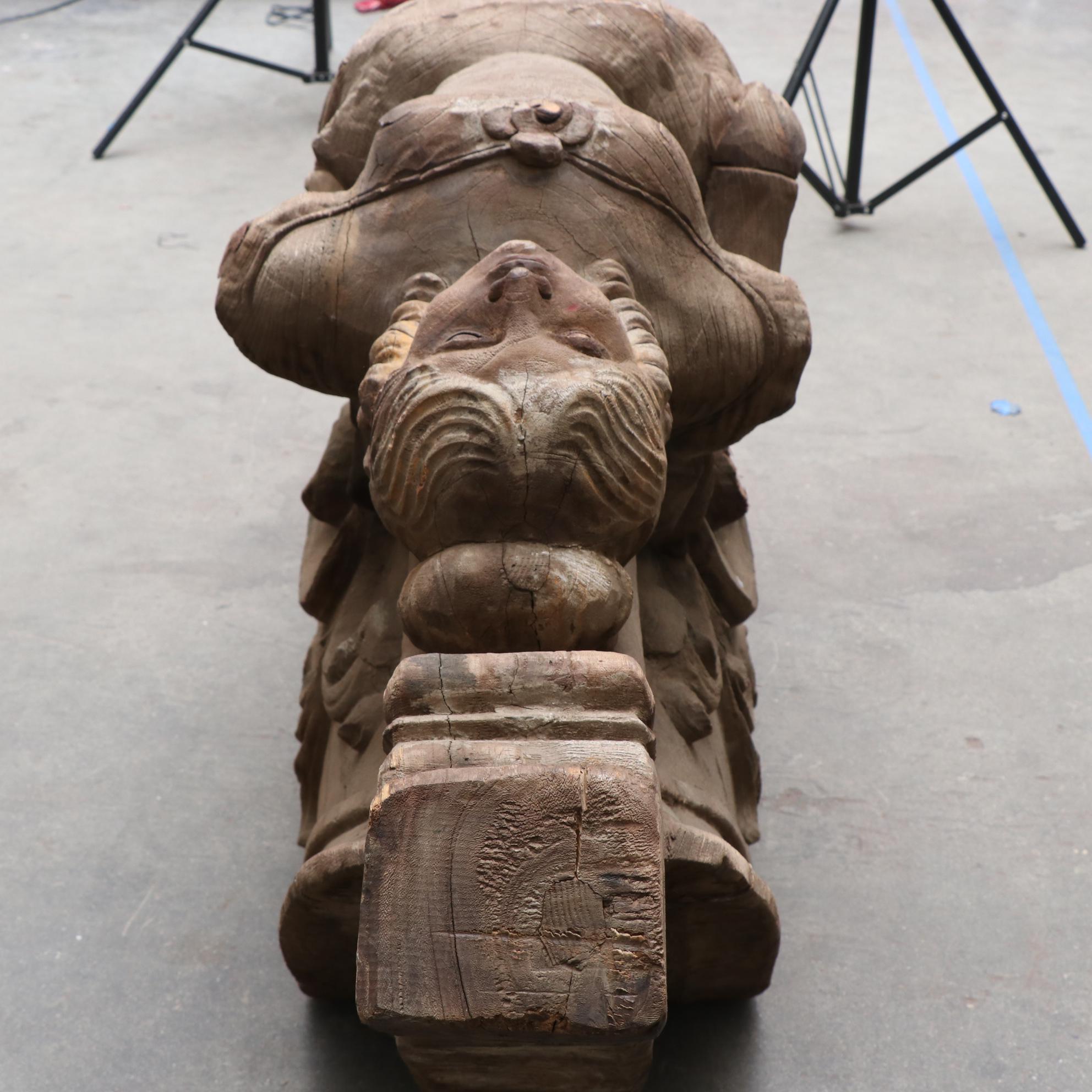 Carved Wooden Ship's Figurehead