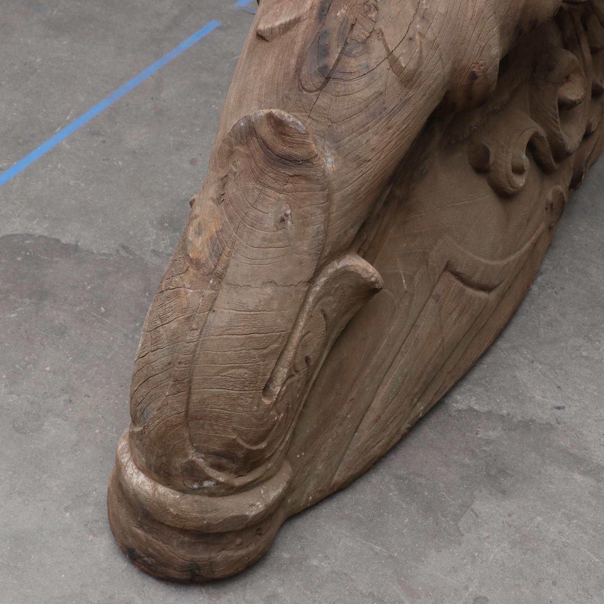 Carved Wooden Ship's Figurehead