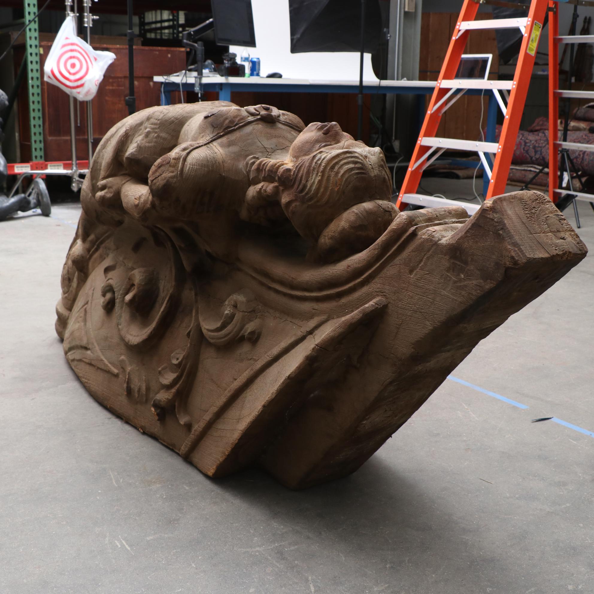 Carved Wooden Ship's Figurehead