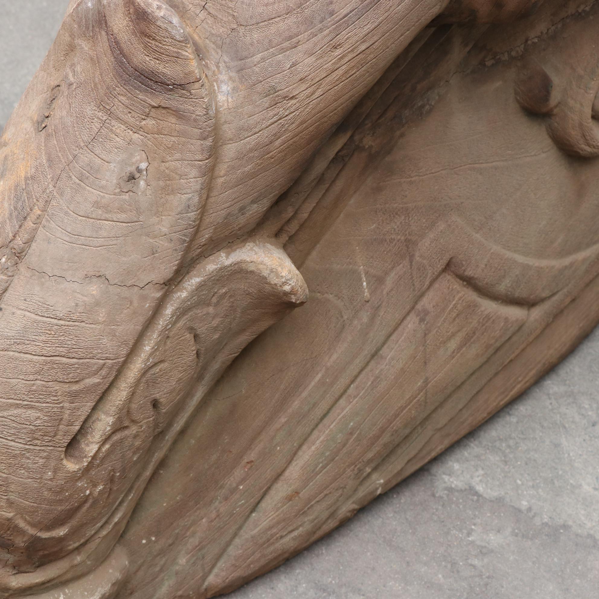 Carved Wooden Ship's Figurehead