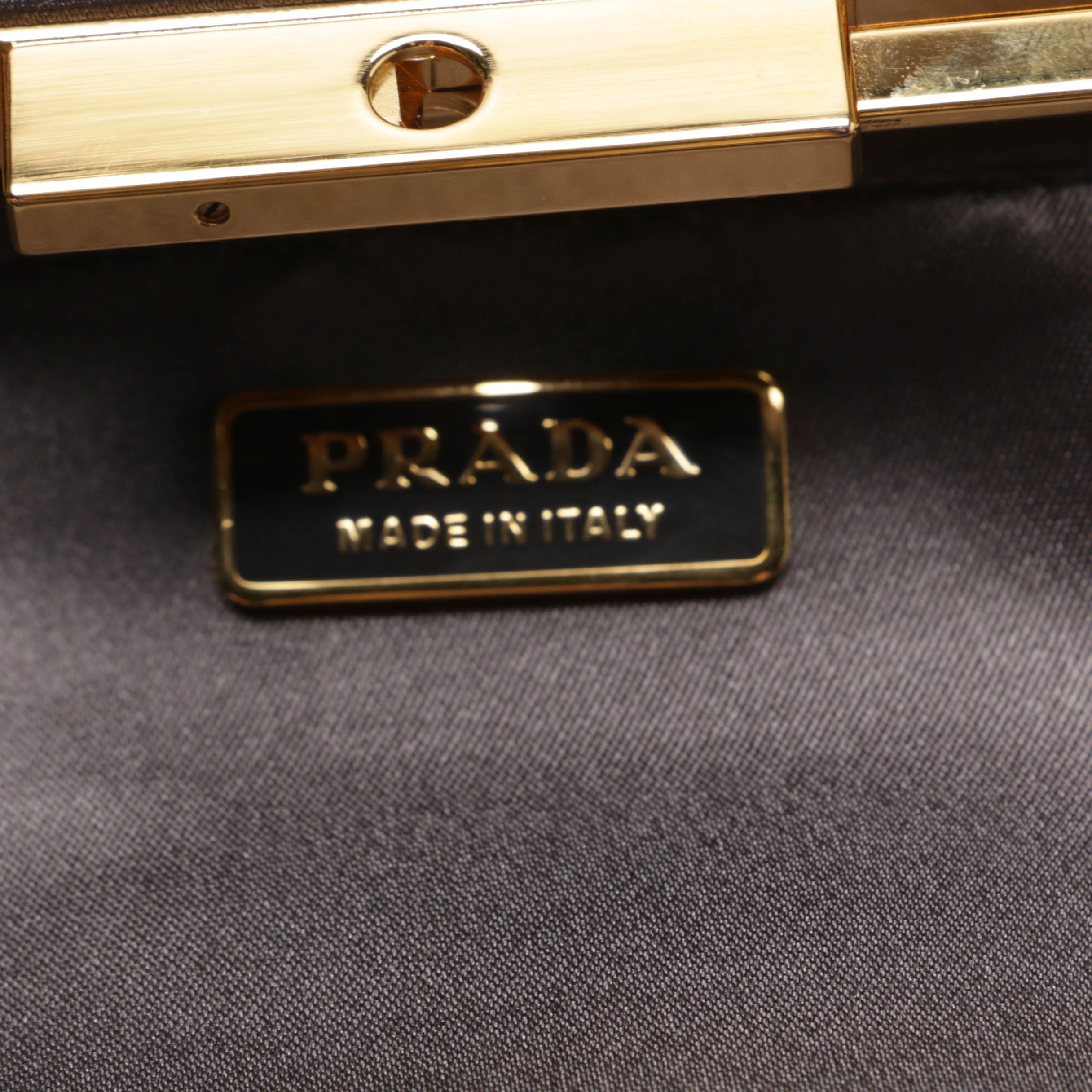 Prada Grey Satin Evening Clutch