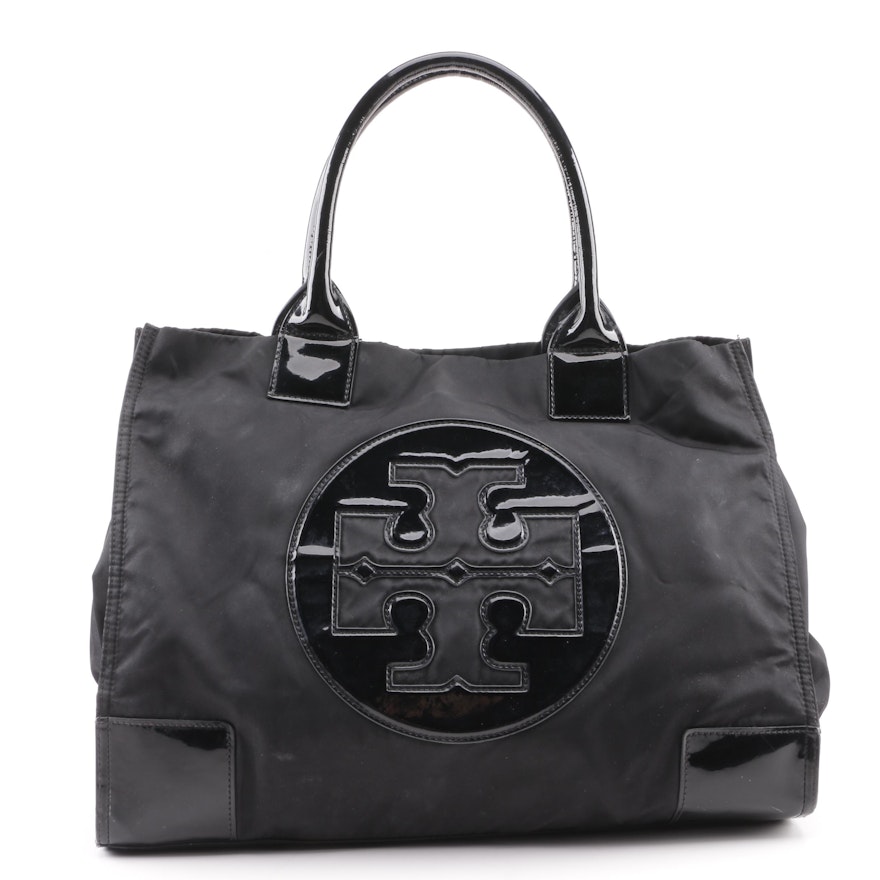 Tory Burch Large Ella Black Nylon Tote