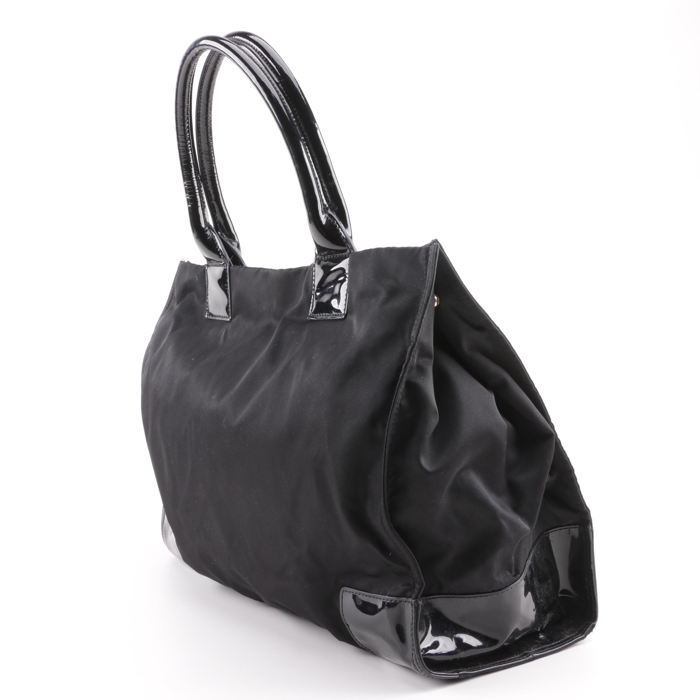 Tory Burch Large Ella Black Nylon Tote