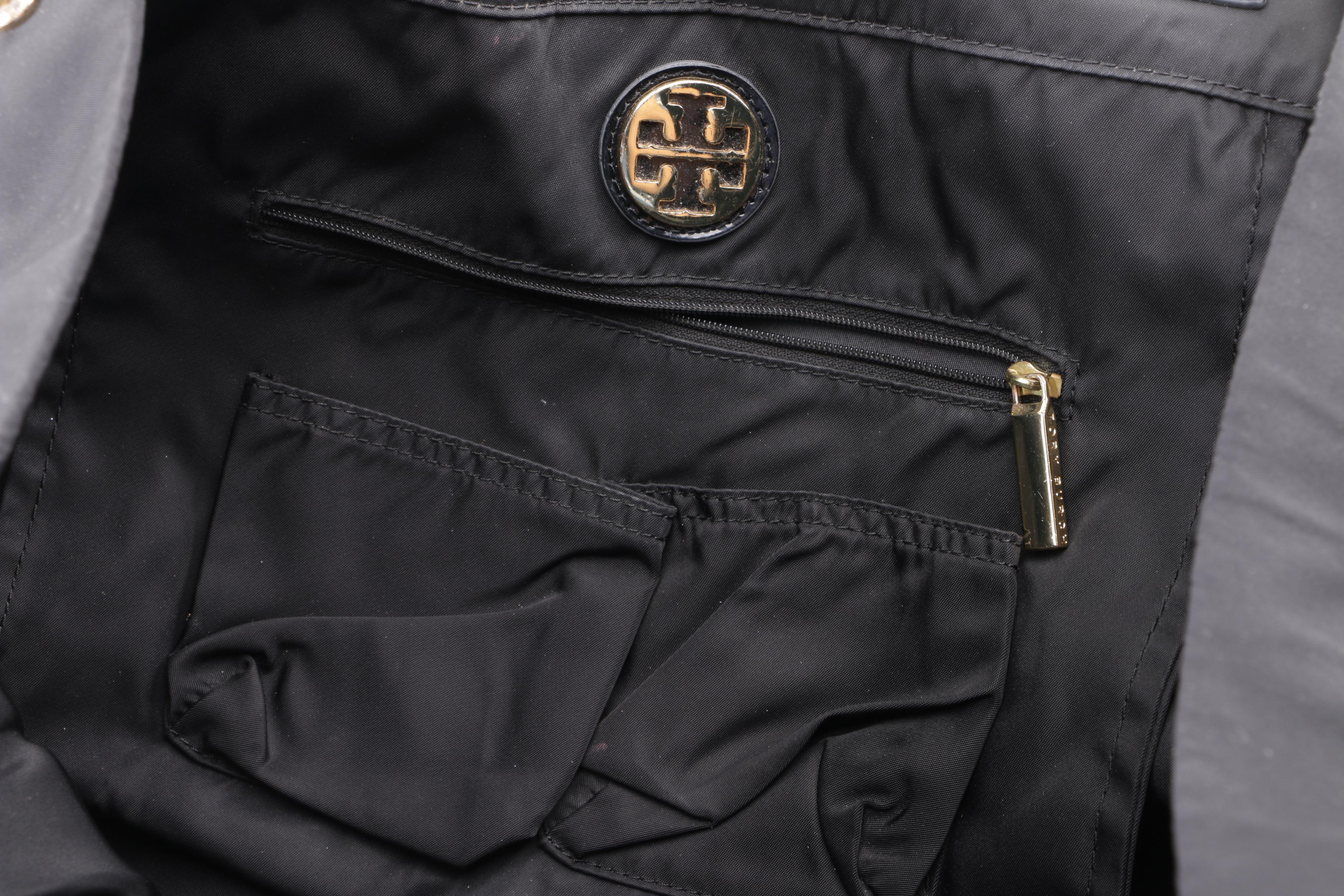 Tory Burch Large Ella Black Nylon Tote